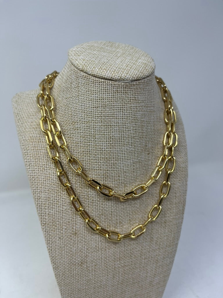 Double Down Gold Link Necklace