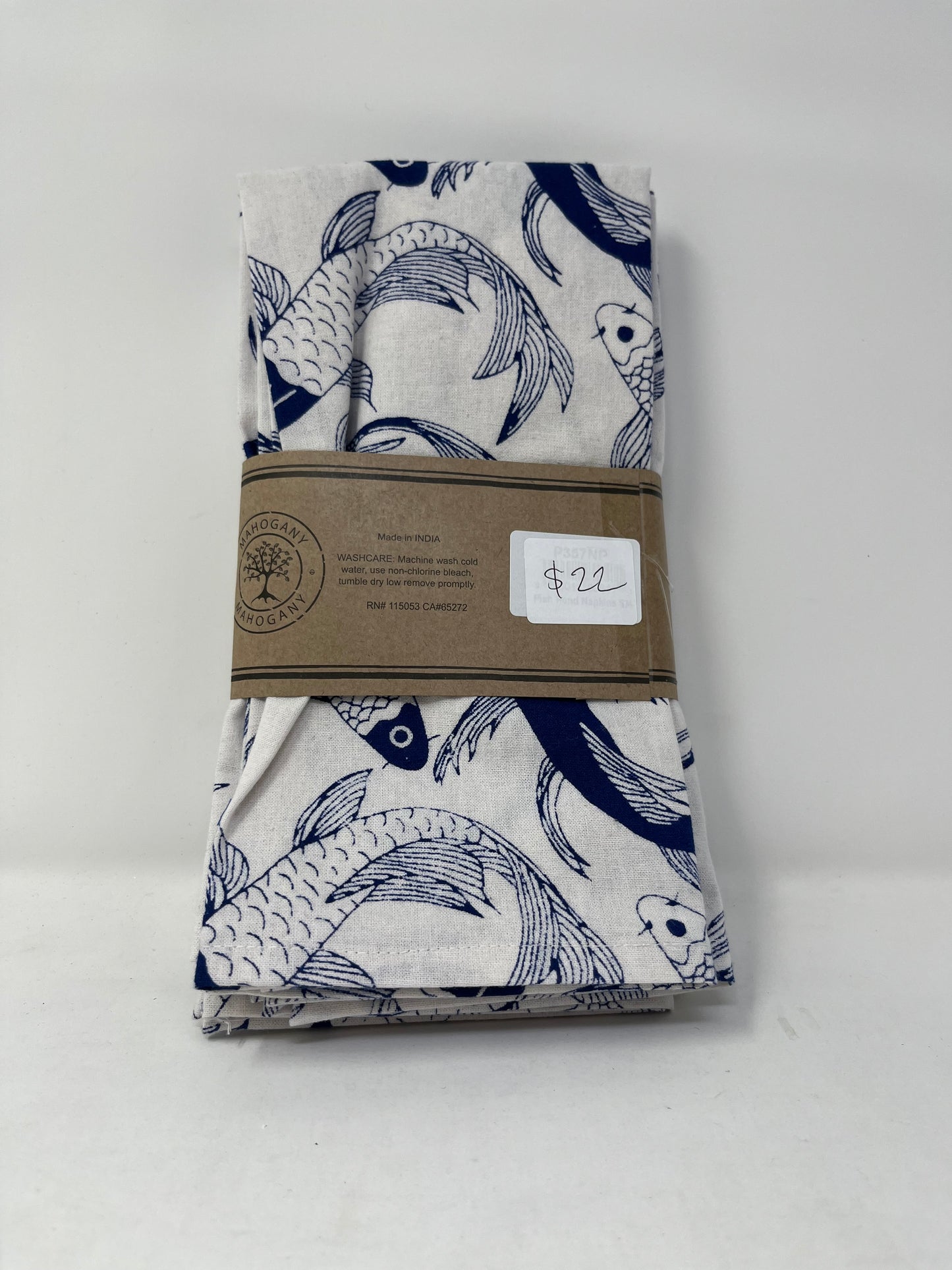 Mahogany Printed Fish Pond Napkins (Set of 4)