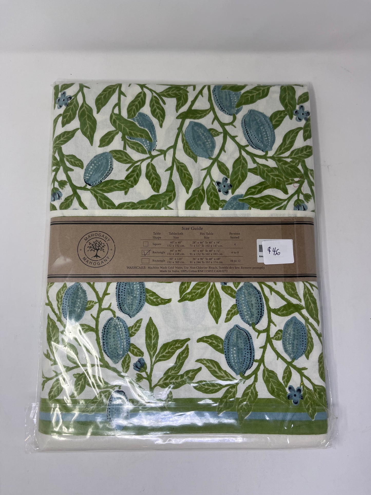 Mahogany Printed Amalfi Ivory Tablecloth