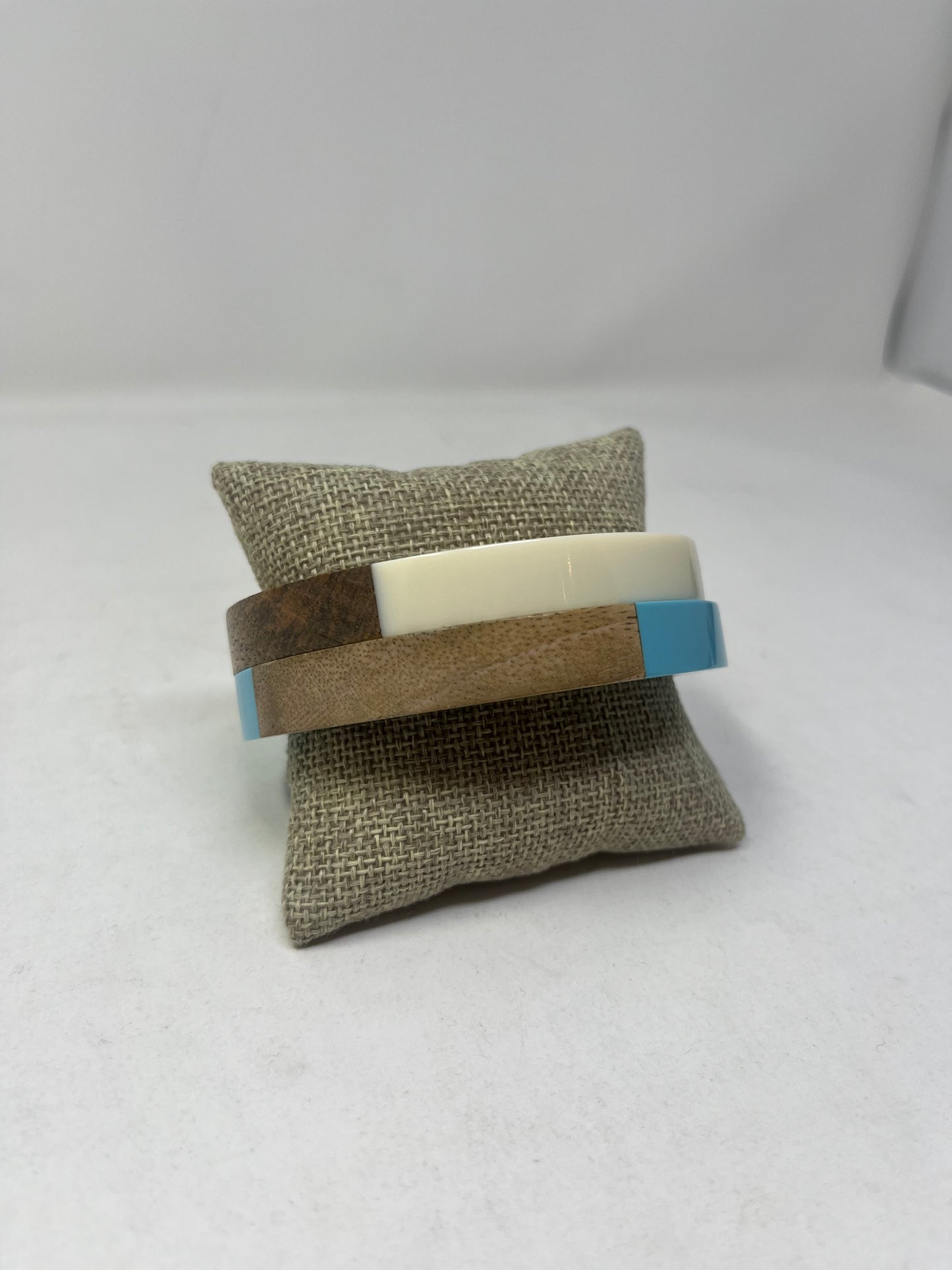 White Wooden Bangle Bracelet