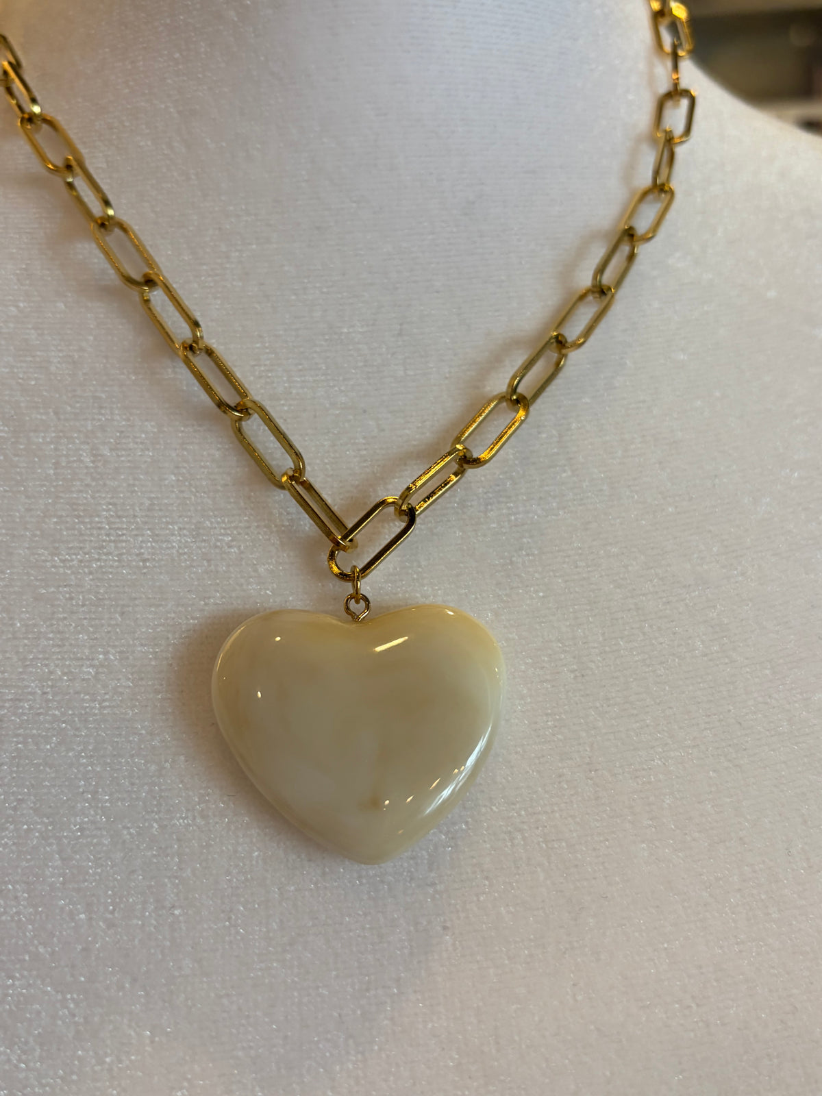 Stone Heart Pendant Necklace