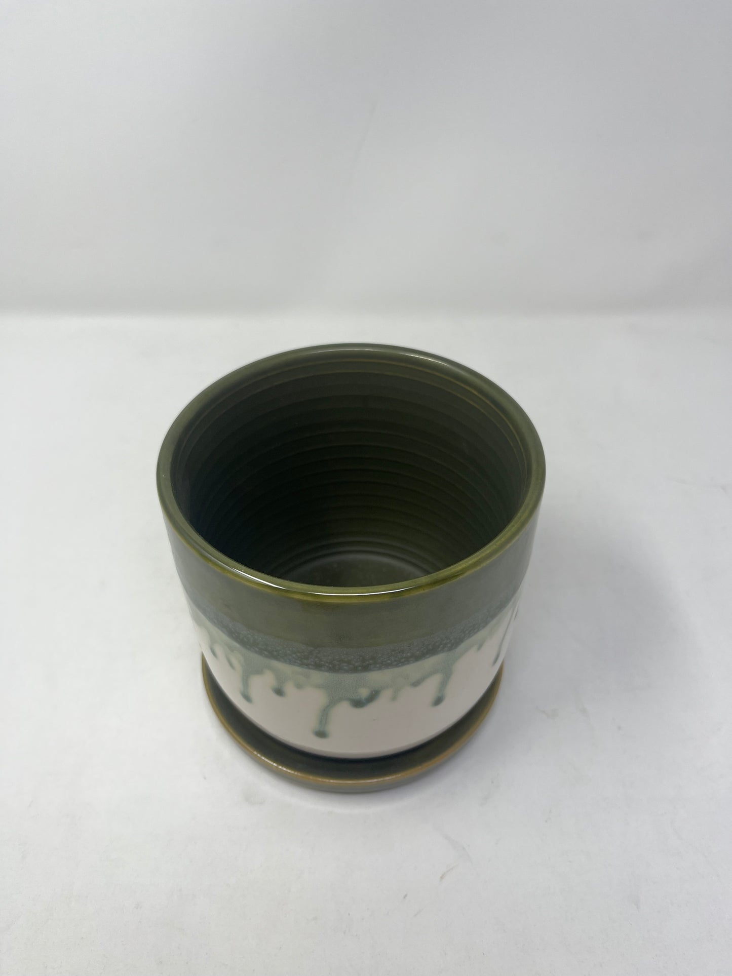 Evergreen Drip Ceramic Pot