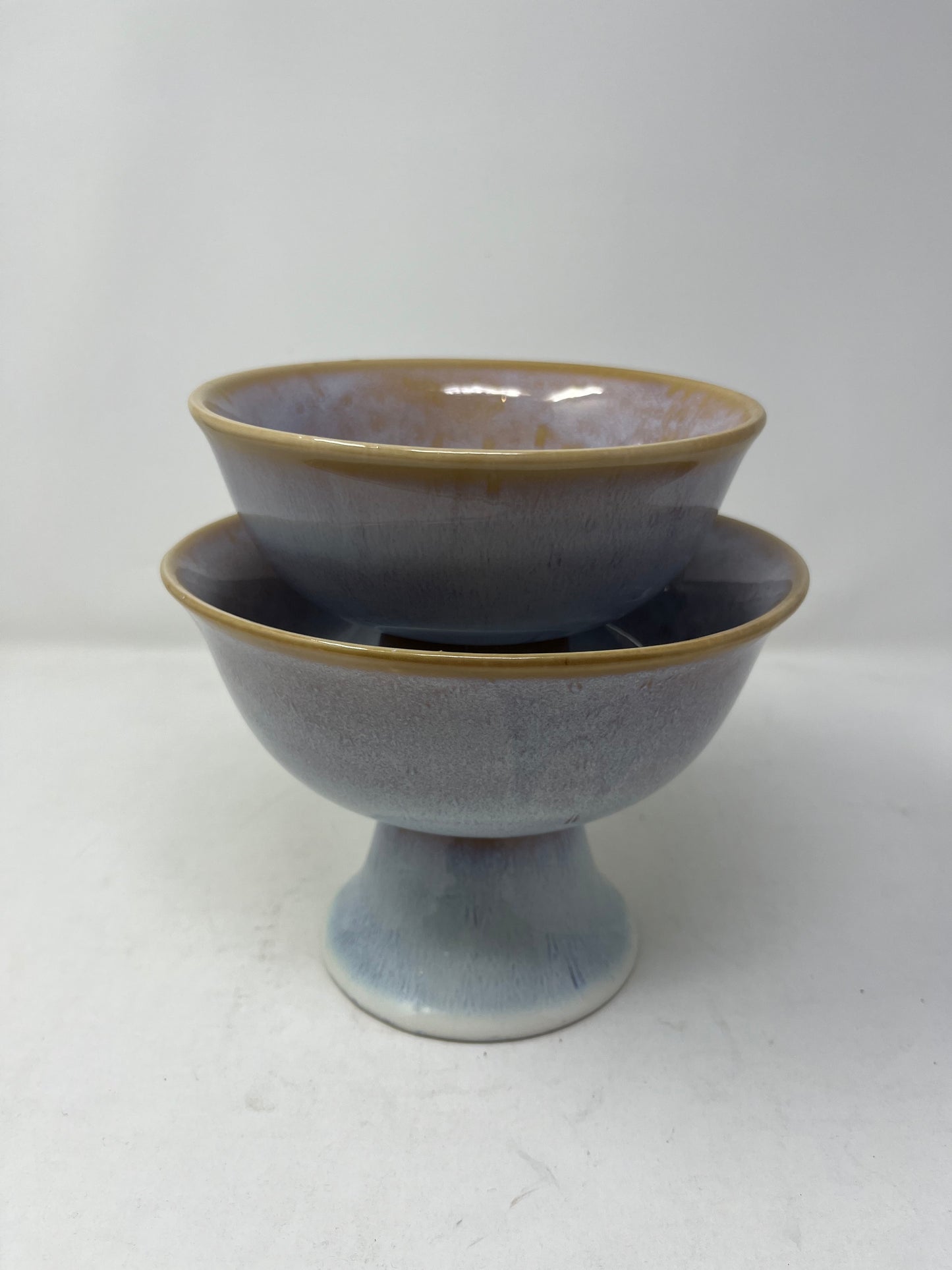Footed Mist Ceramic Bowl (Large)
