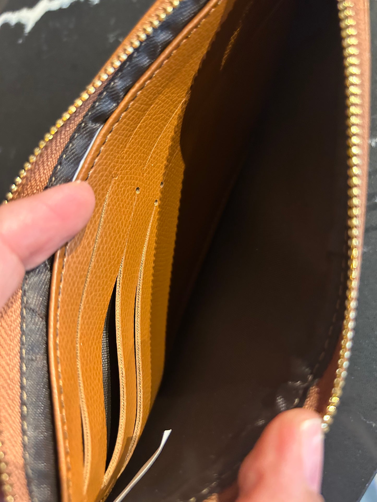 Cognac Leather Wallet (checkbook size)