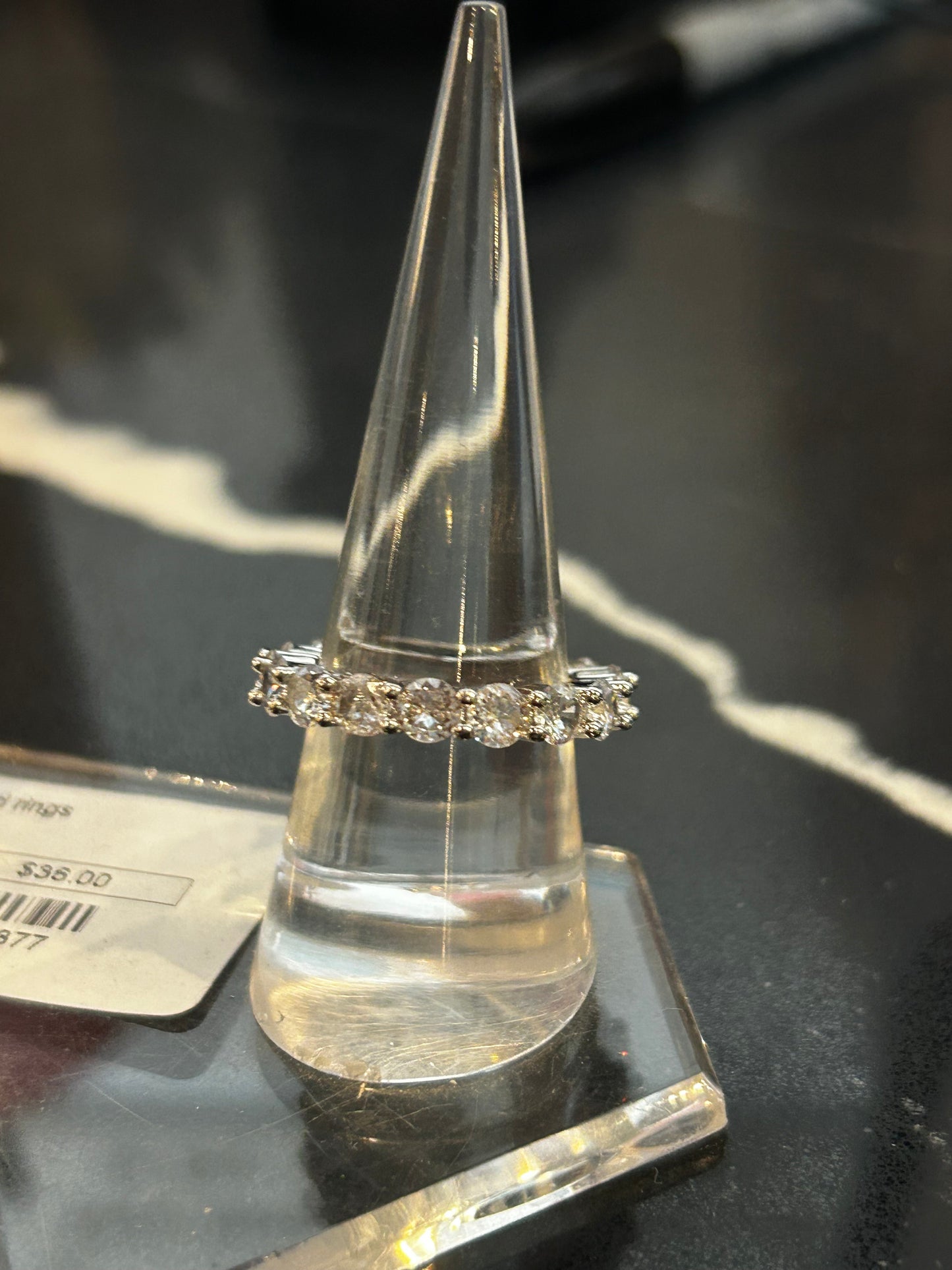 Diamond Studded Silver Ring