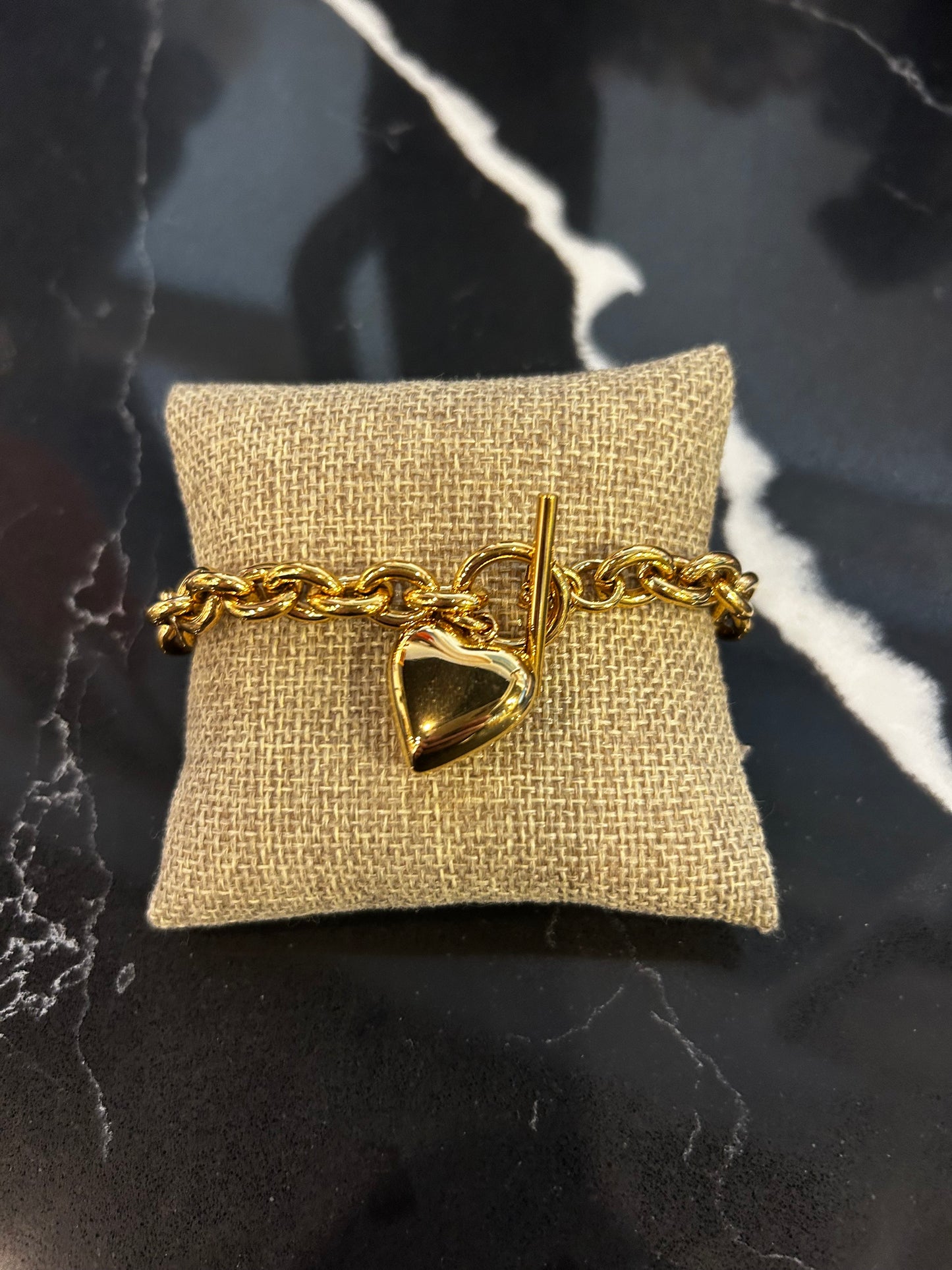 Gold Chain Heart Bracelet