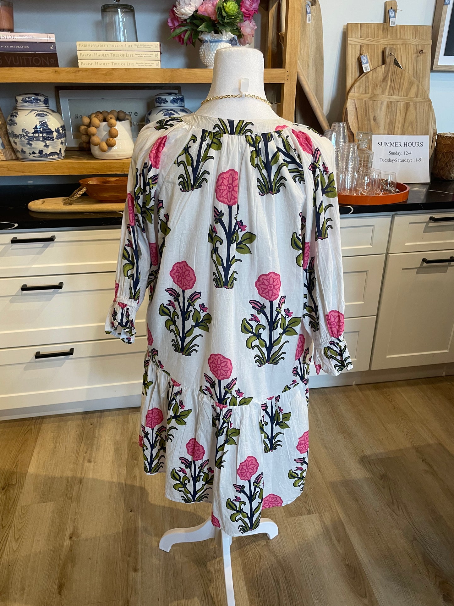 White & Pink Floral Dress