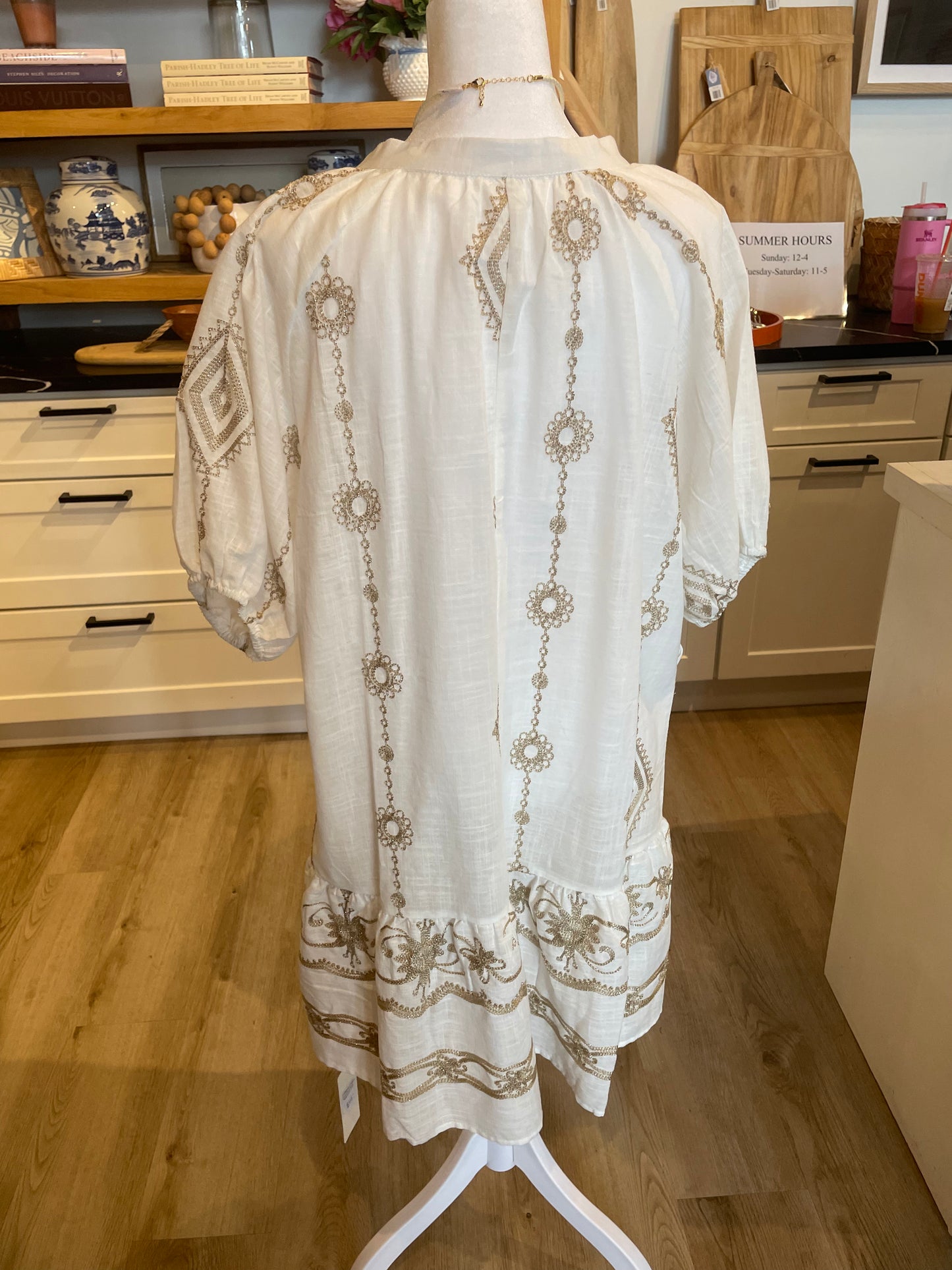 White & Gold Dress Cover-up