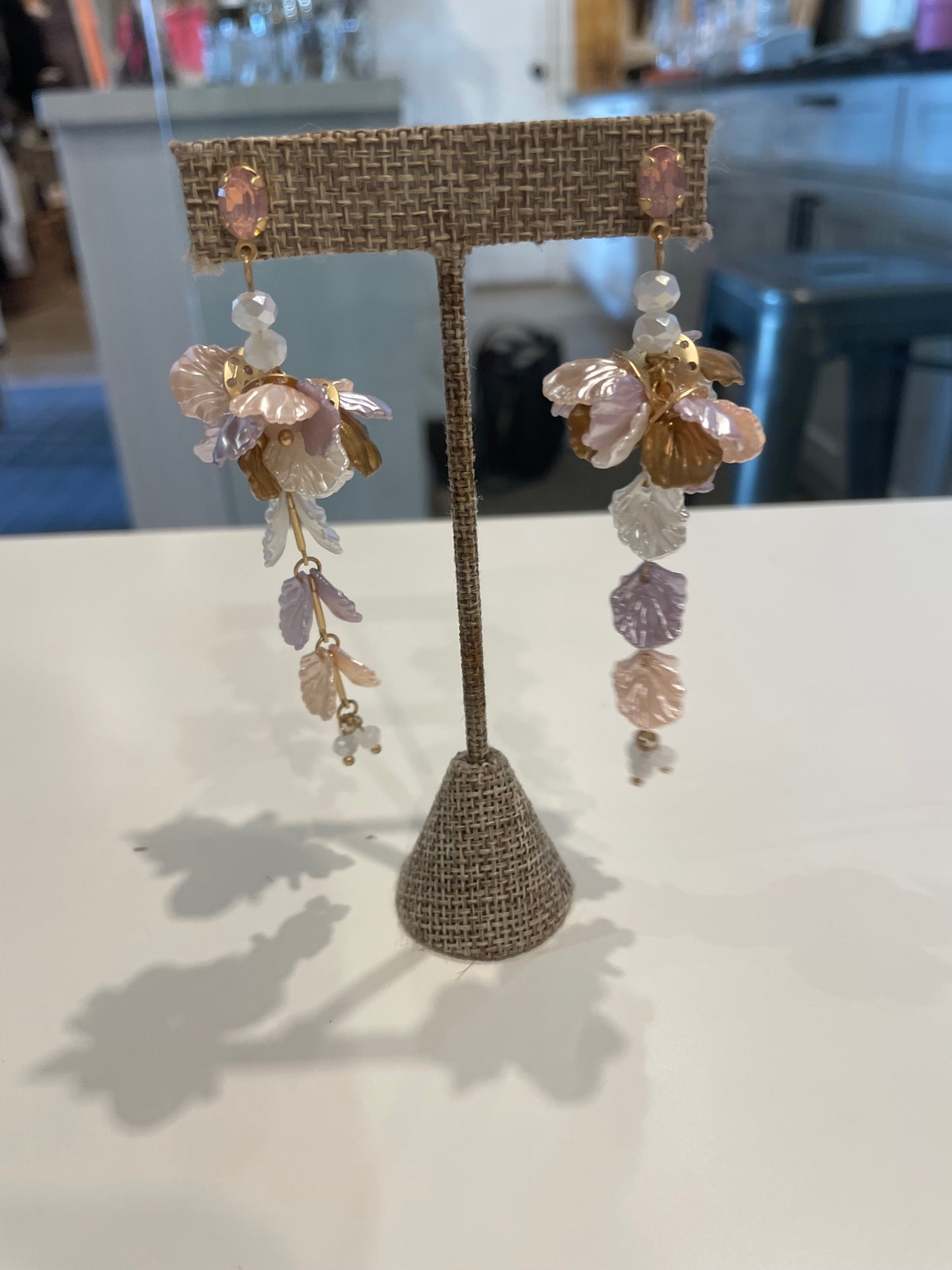 Flower Petal Droplet Earrings