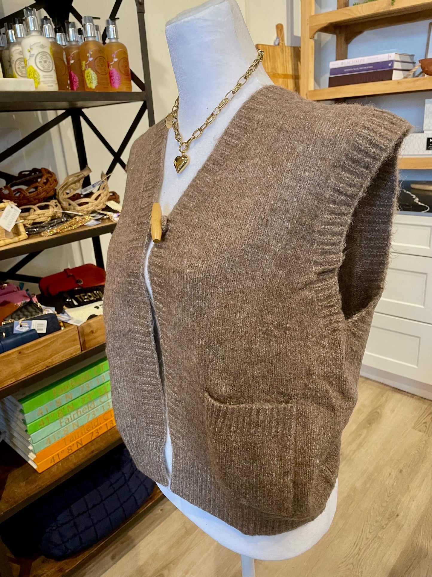 Toggle Button Sweater Vest