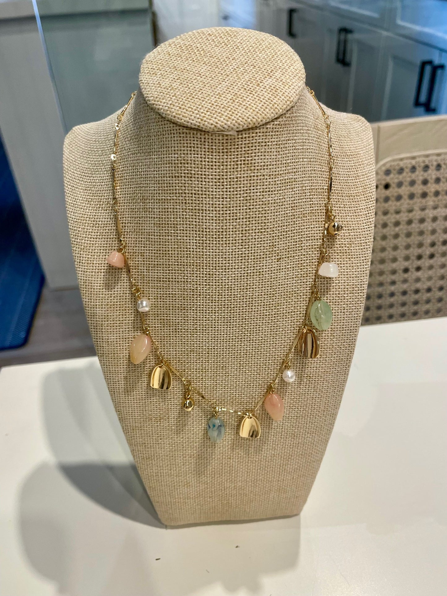 Stones & Gold Charms Necklace