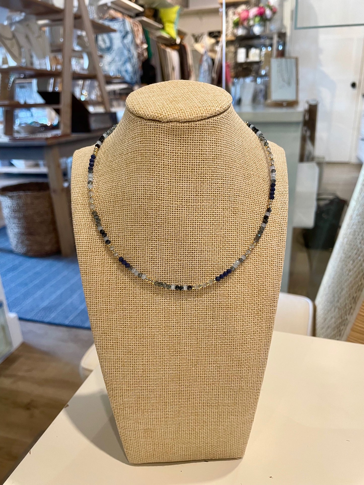 Sapphire Shades Beaded Choker