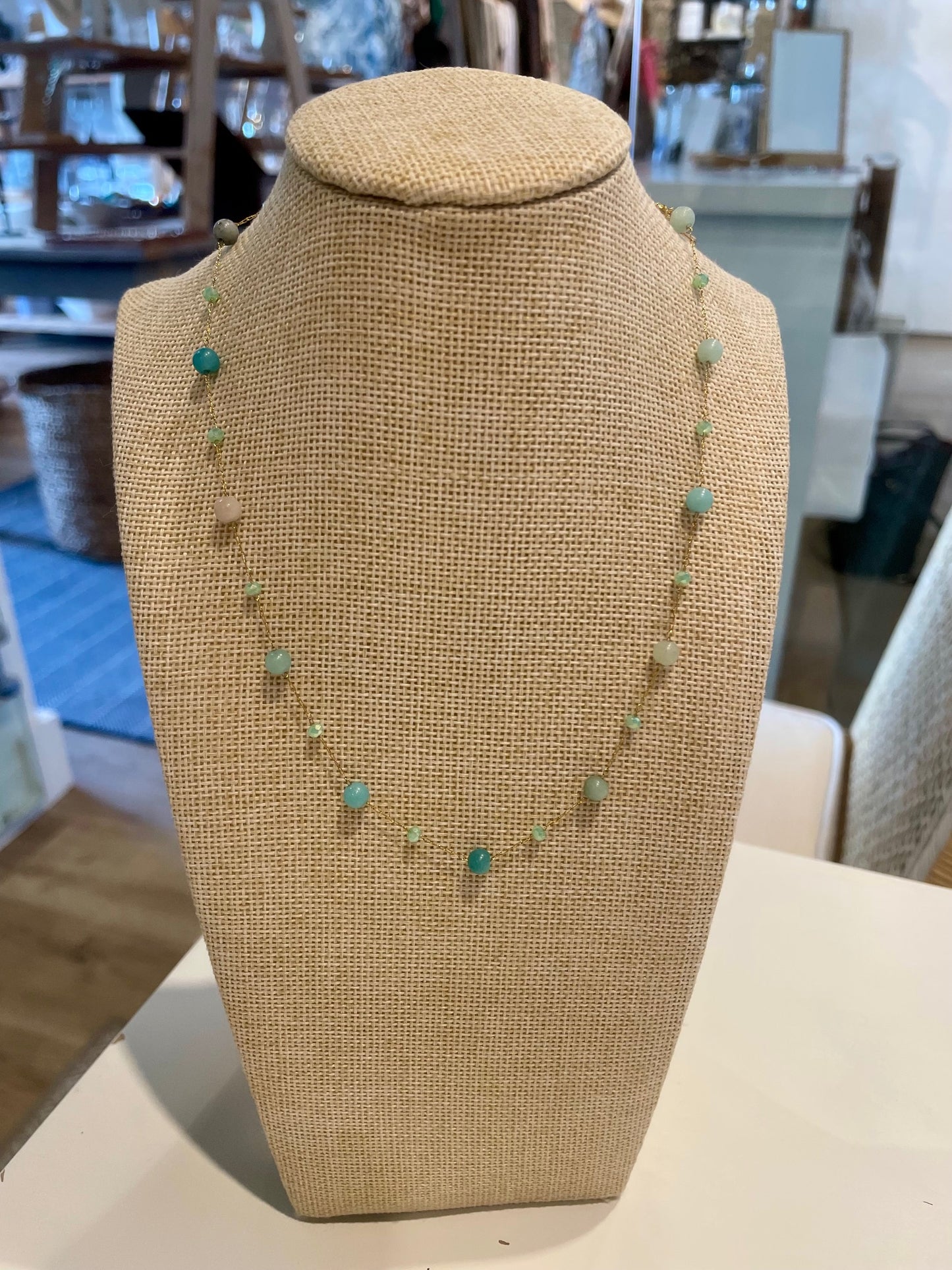 Minimalist Turquoise Beaded Choker