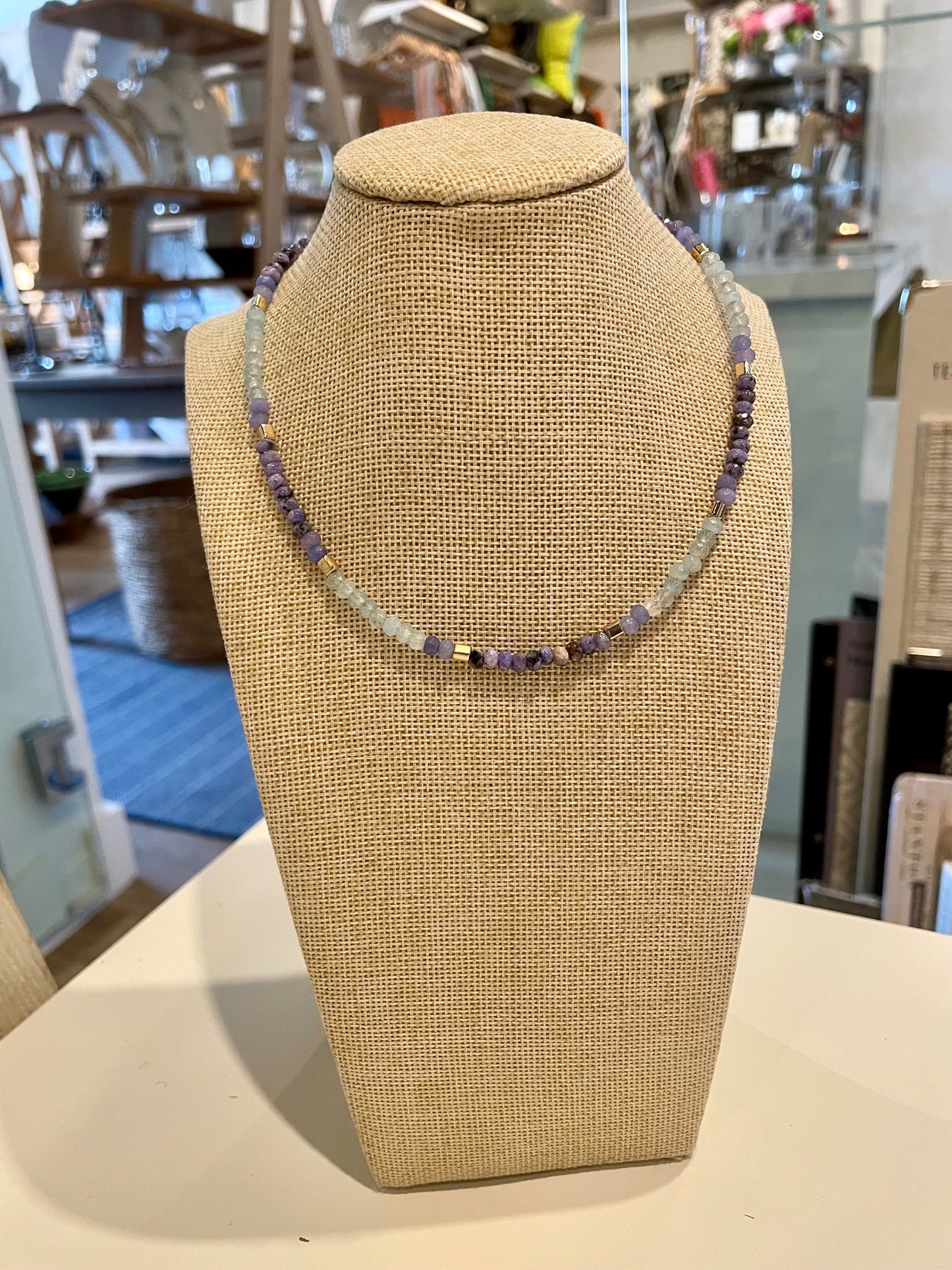 Sky Blue Beaded Choker