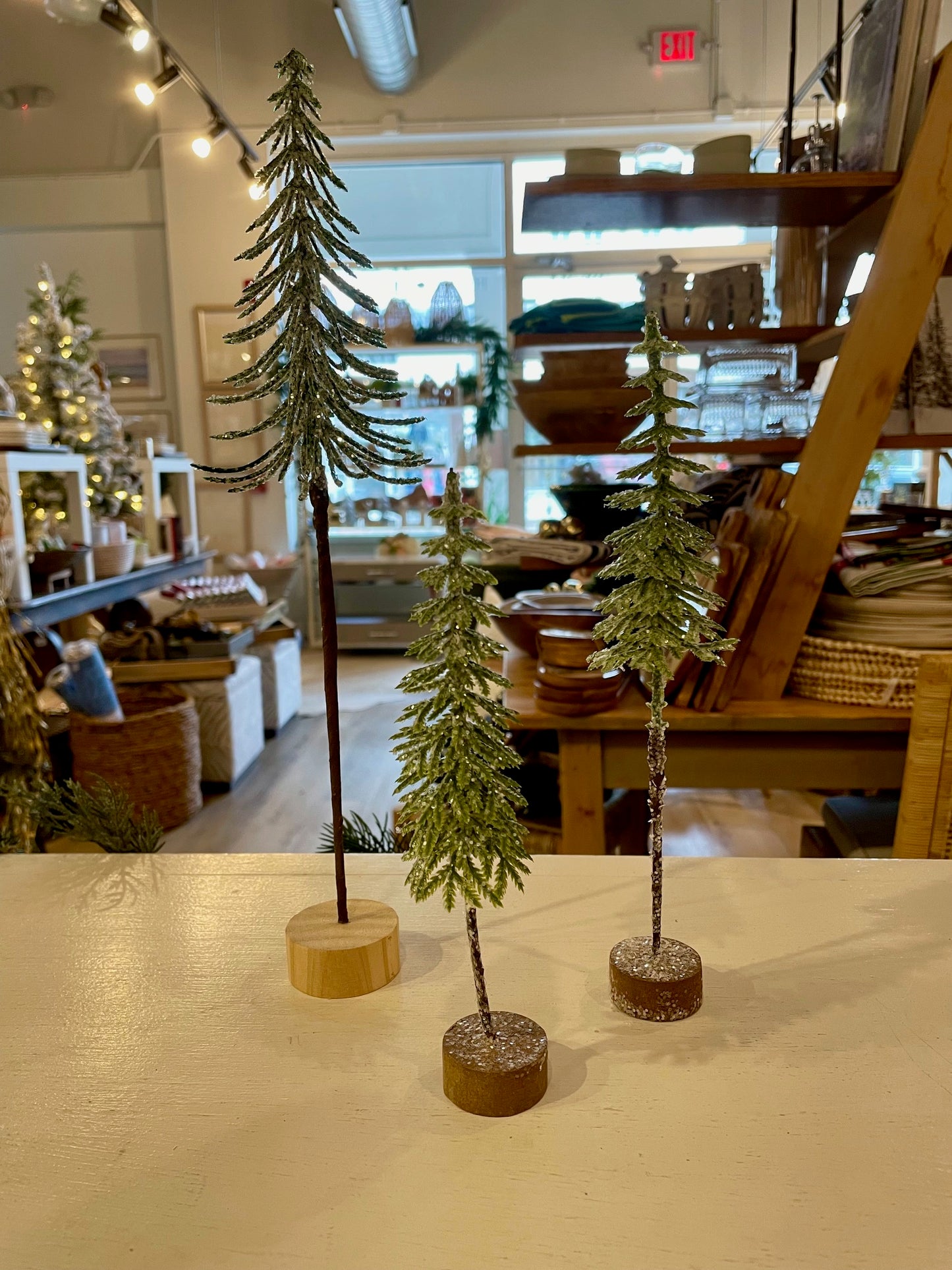 Sparkly Thin Evergreen Trees