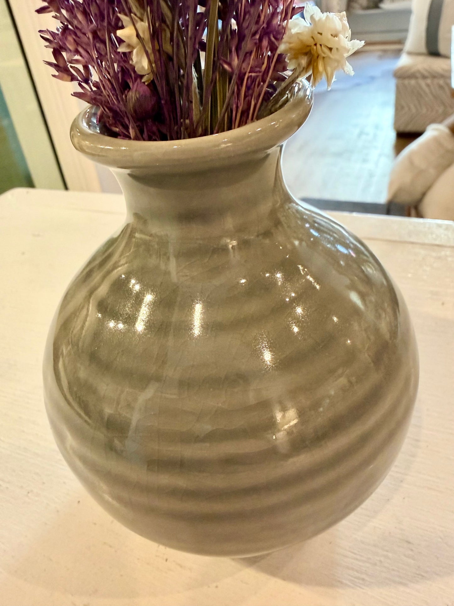 Small Gray Ceramic Vase