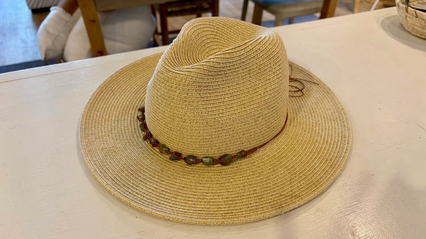 Agate Beaded Band Sun Hat