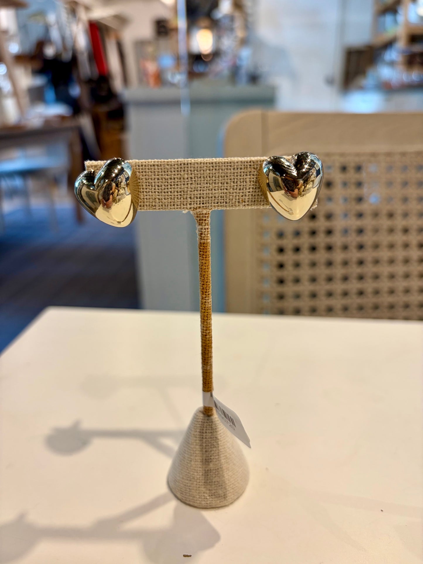 Thick Gold Heart Earrings