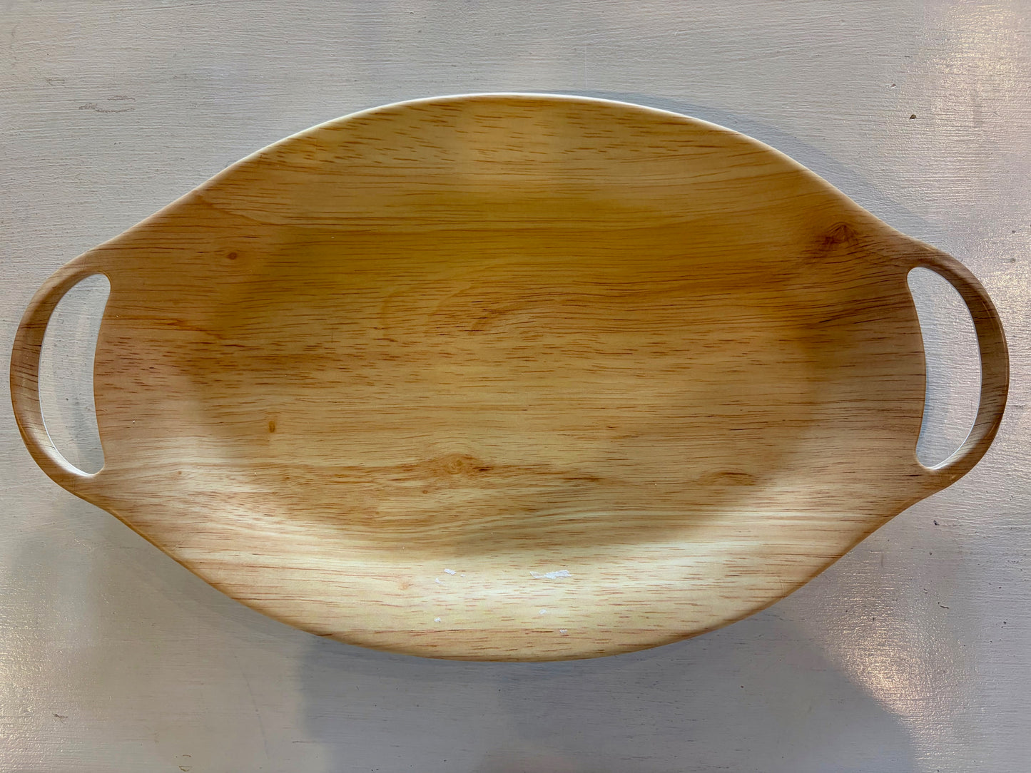 Wood Melamine Handled Oval Platter