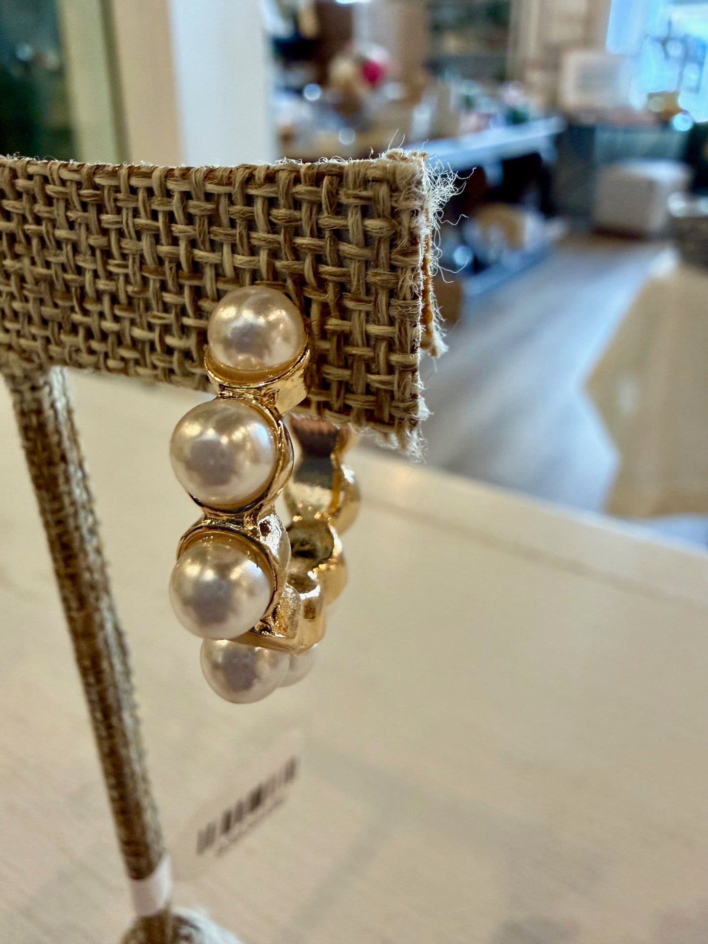 Bubble Pearl Hoop Earrings