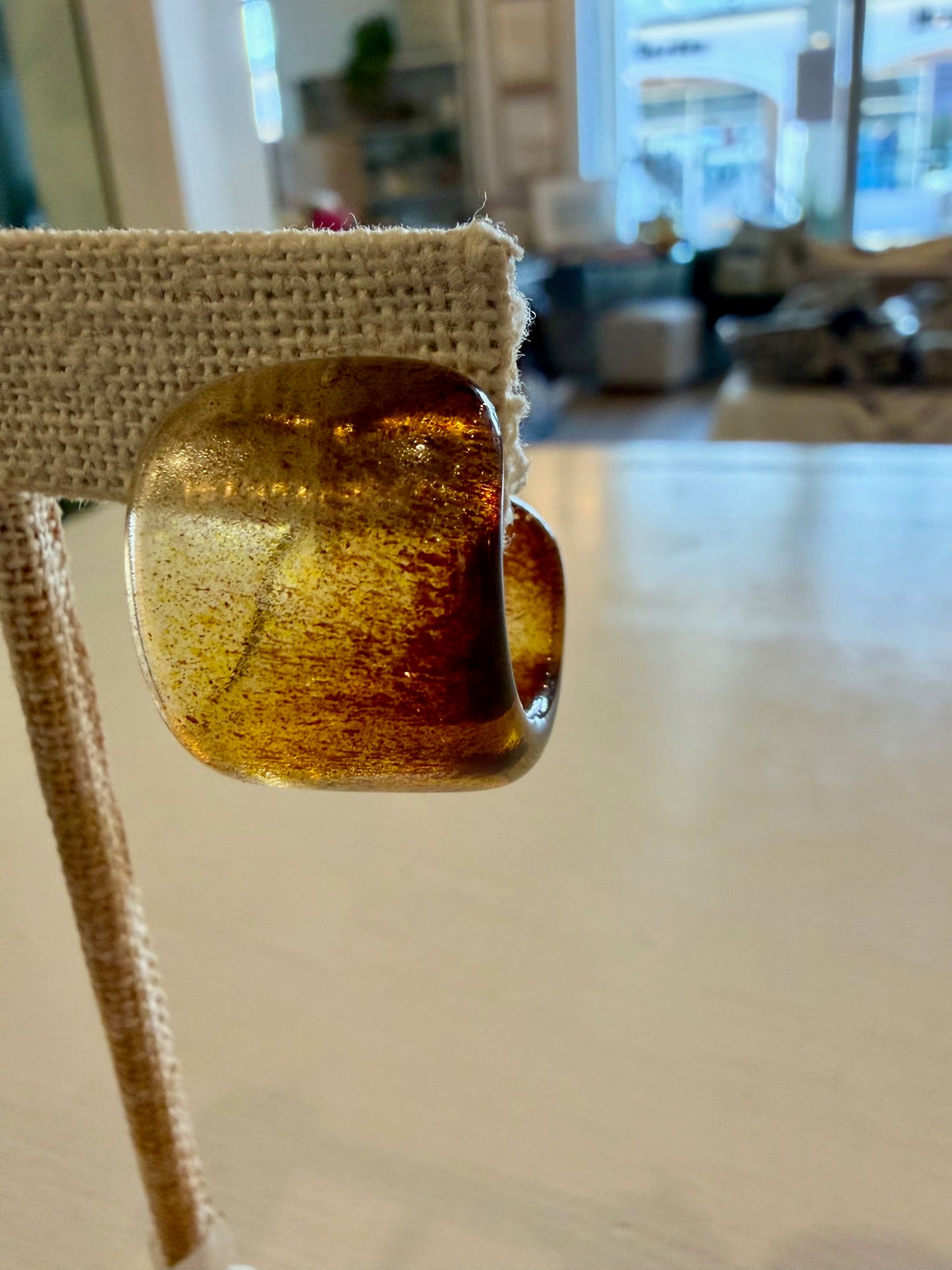 Amber Hoop Earrings