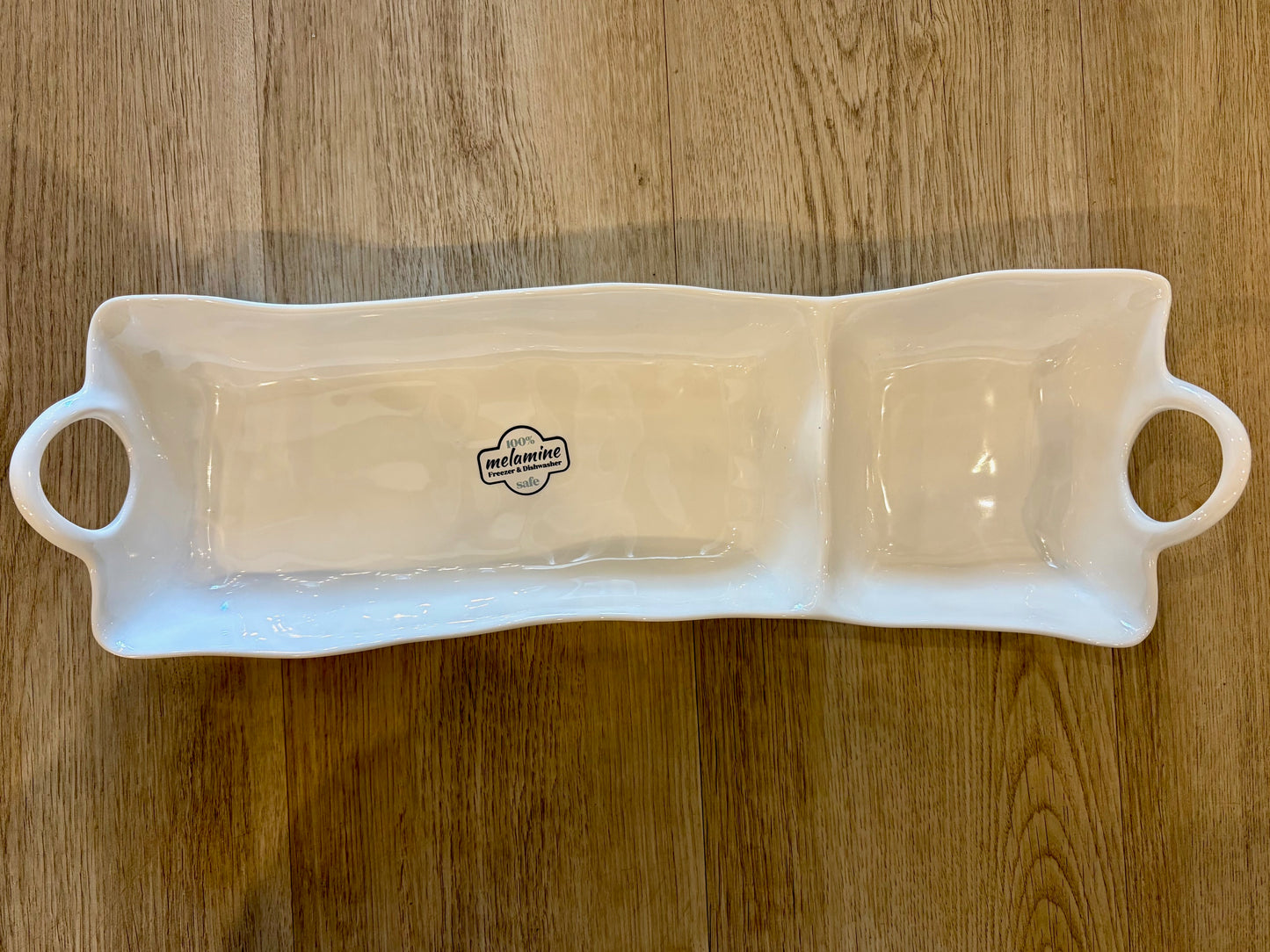 White Melamine Chip & Dip Tray
