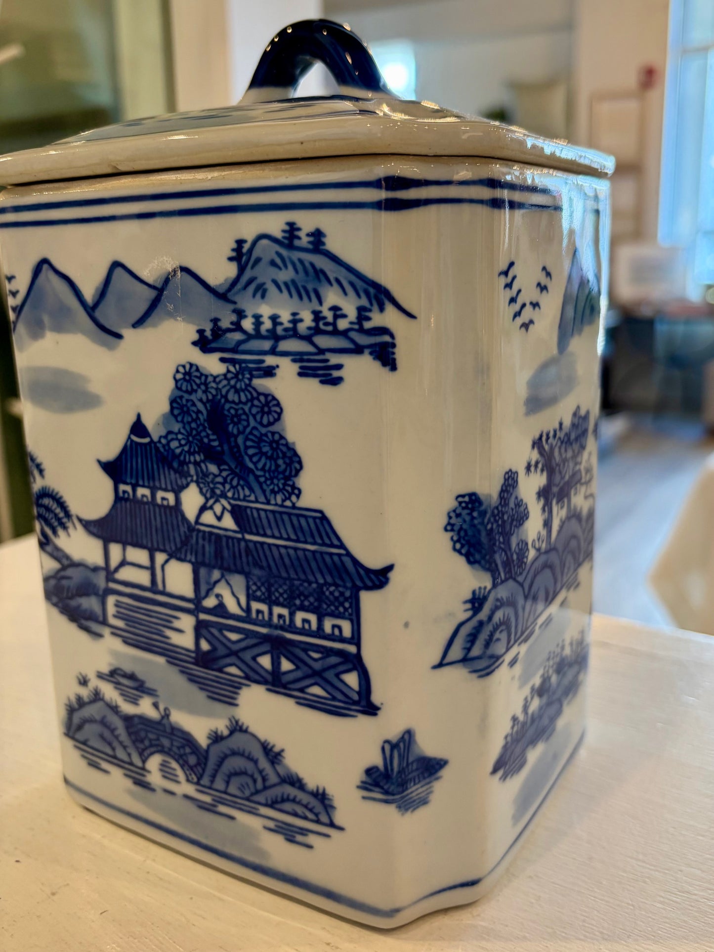 Blue & White Chinoiserie Jar