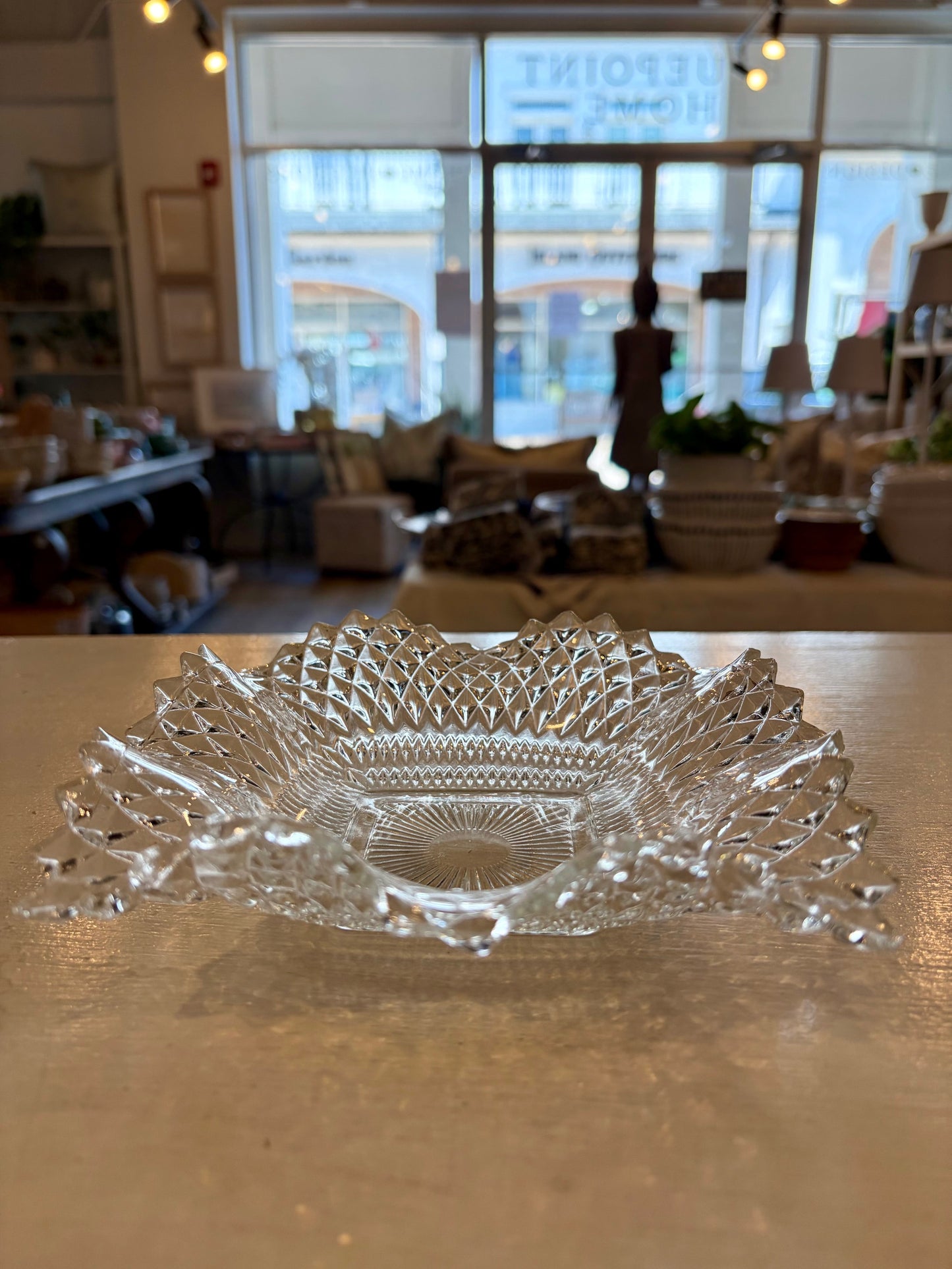 Vintage Ruffled Edge Crystal Dish