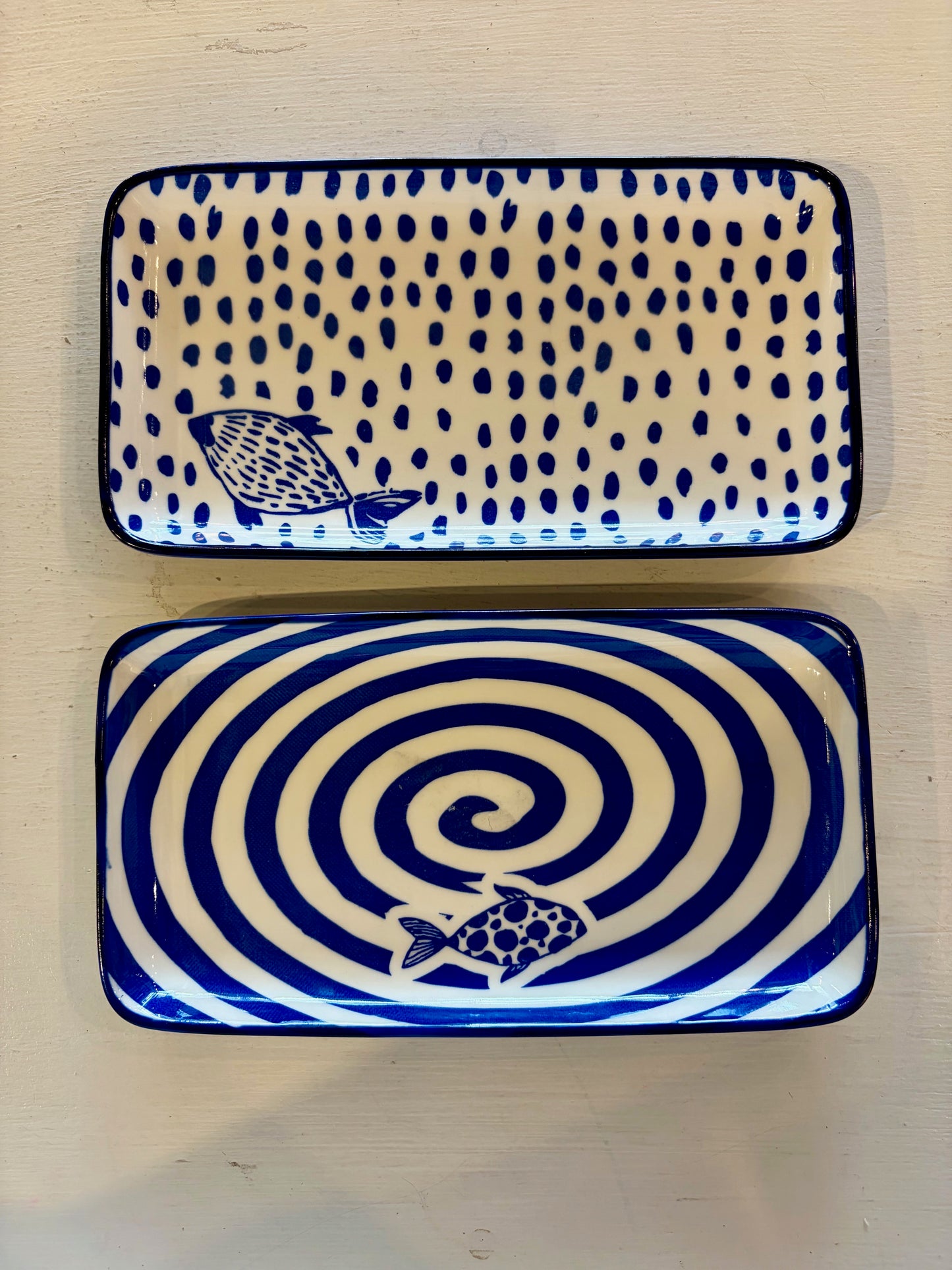 Blue Fish Rectangular Dish