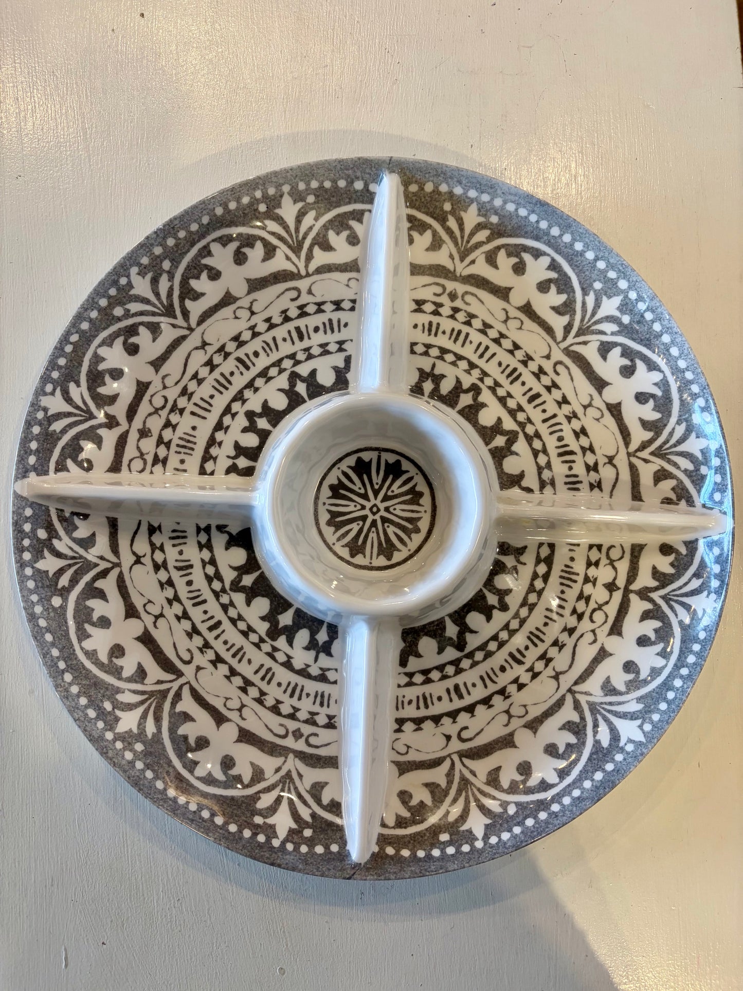 Gray & White Crudité Platter
