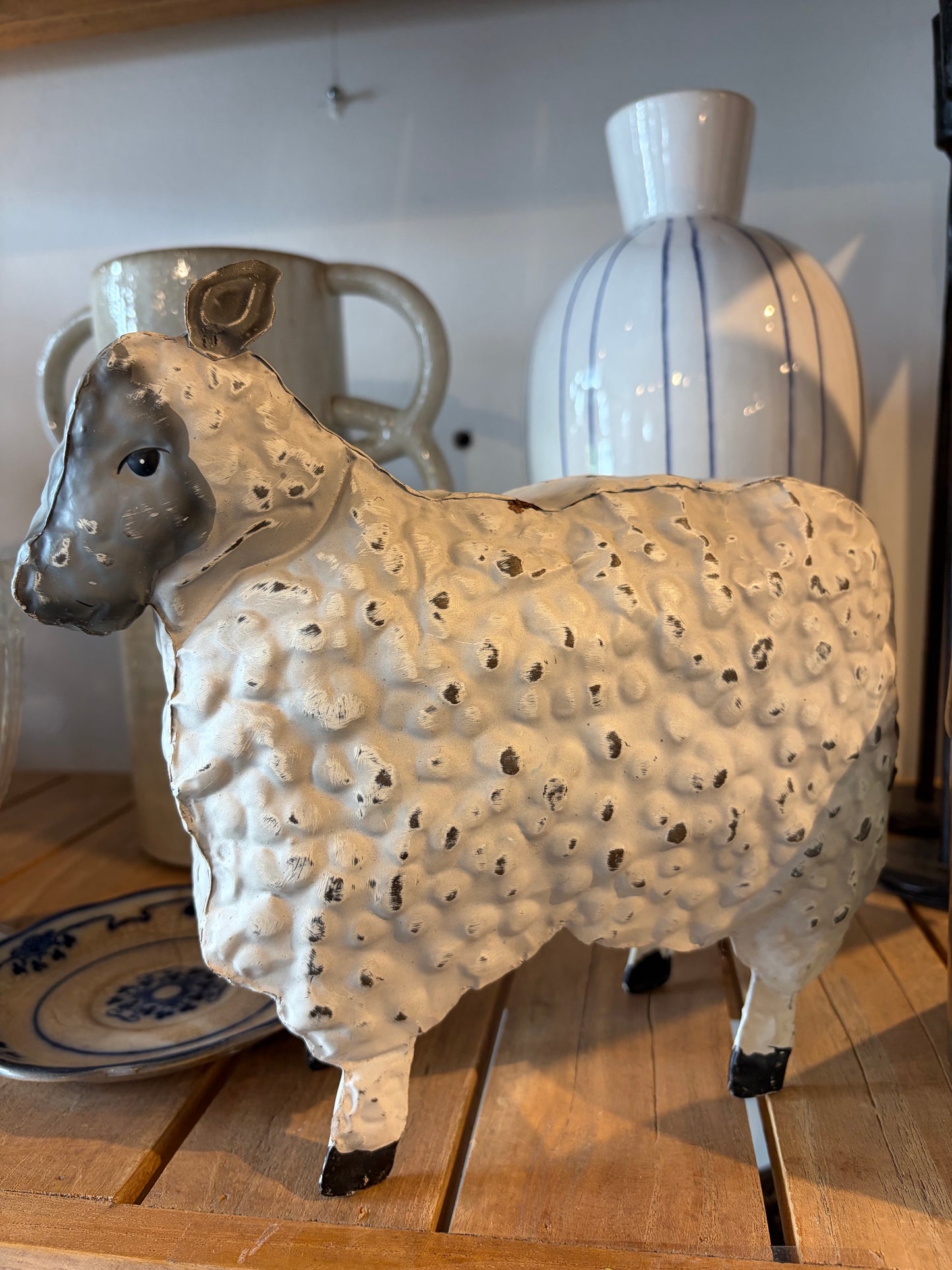 Antique Tin Sheep Statue