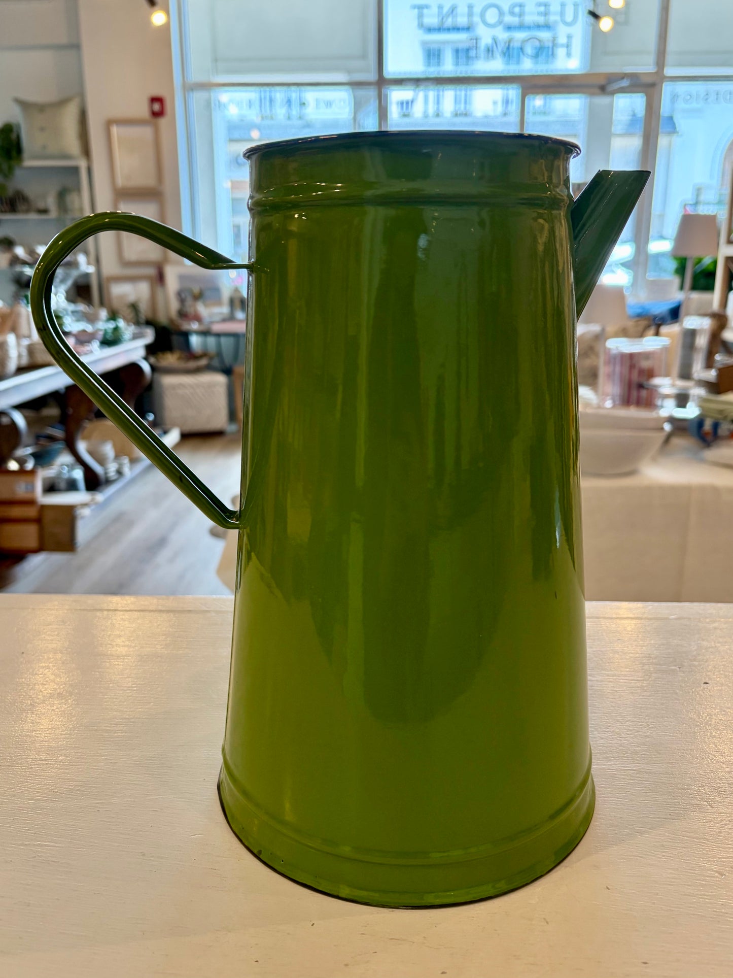 Green Metal Pitcher