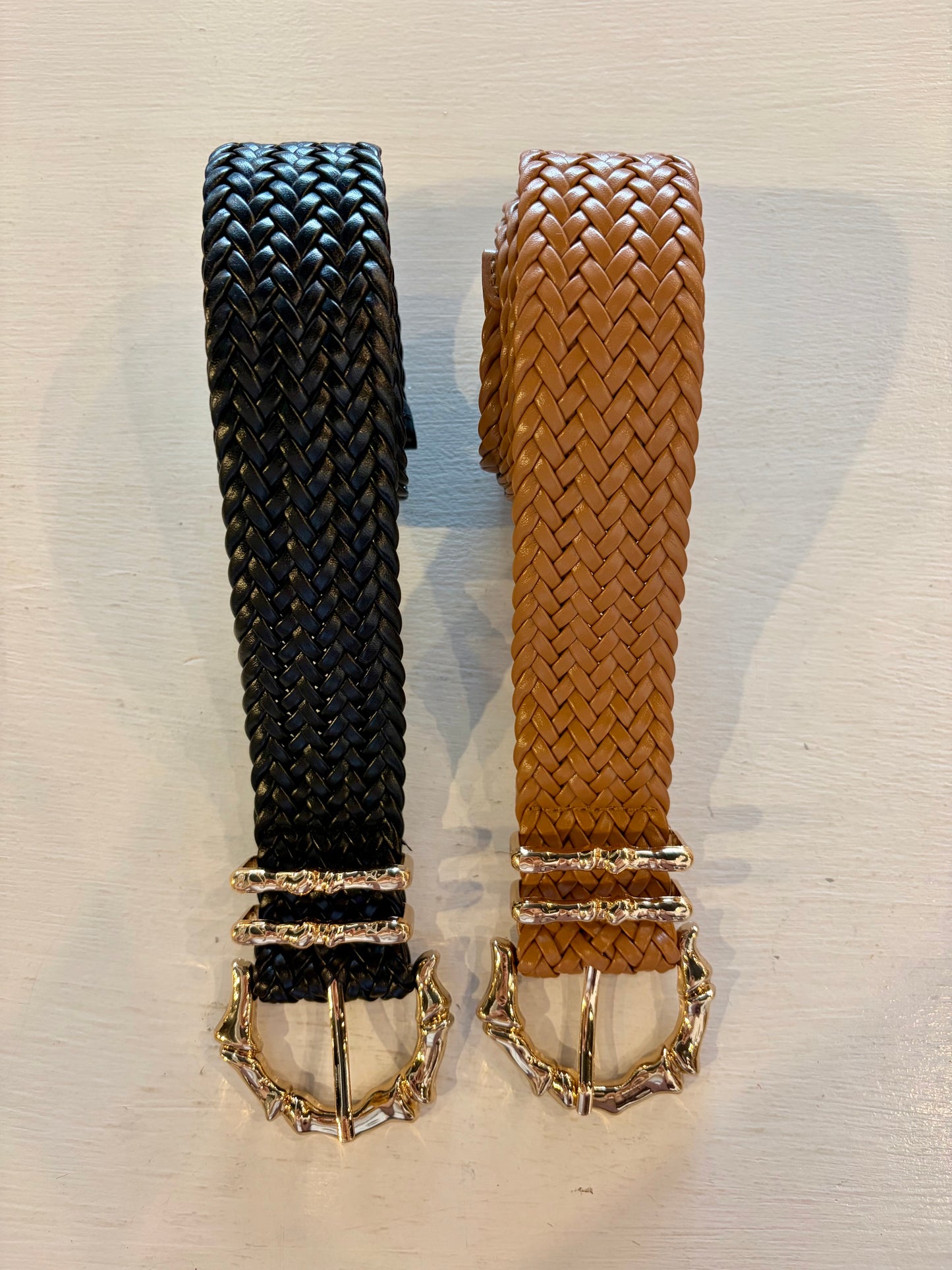 Gold Buckle Woven Belt
