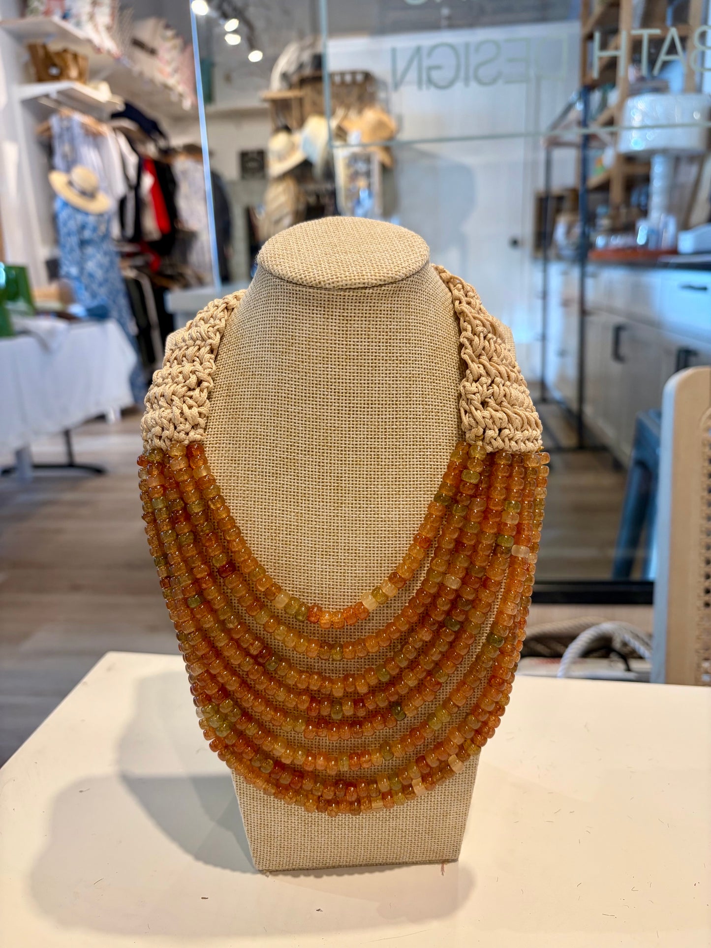 Natural Layered Beaded Necklace