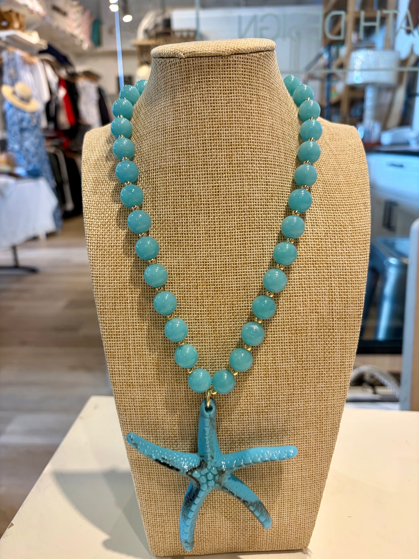 Large Starfish Beaded Necklace