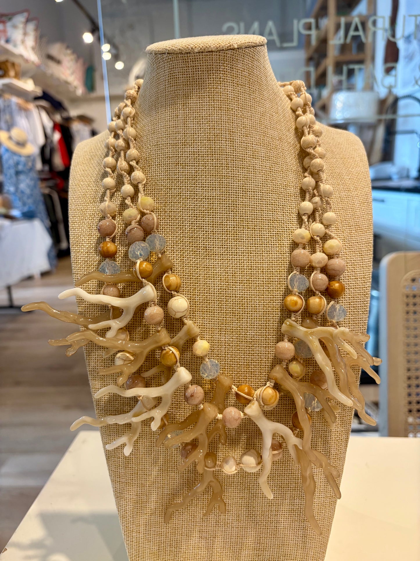 Layered Coral Statement Necklace