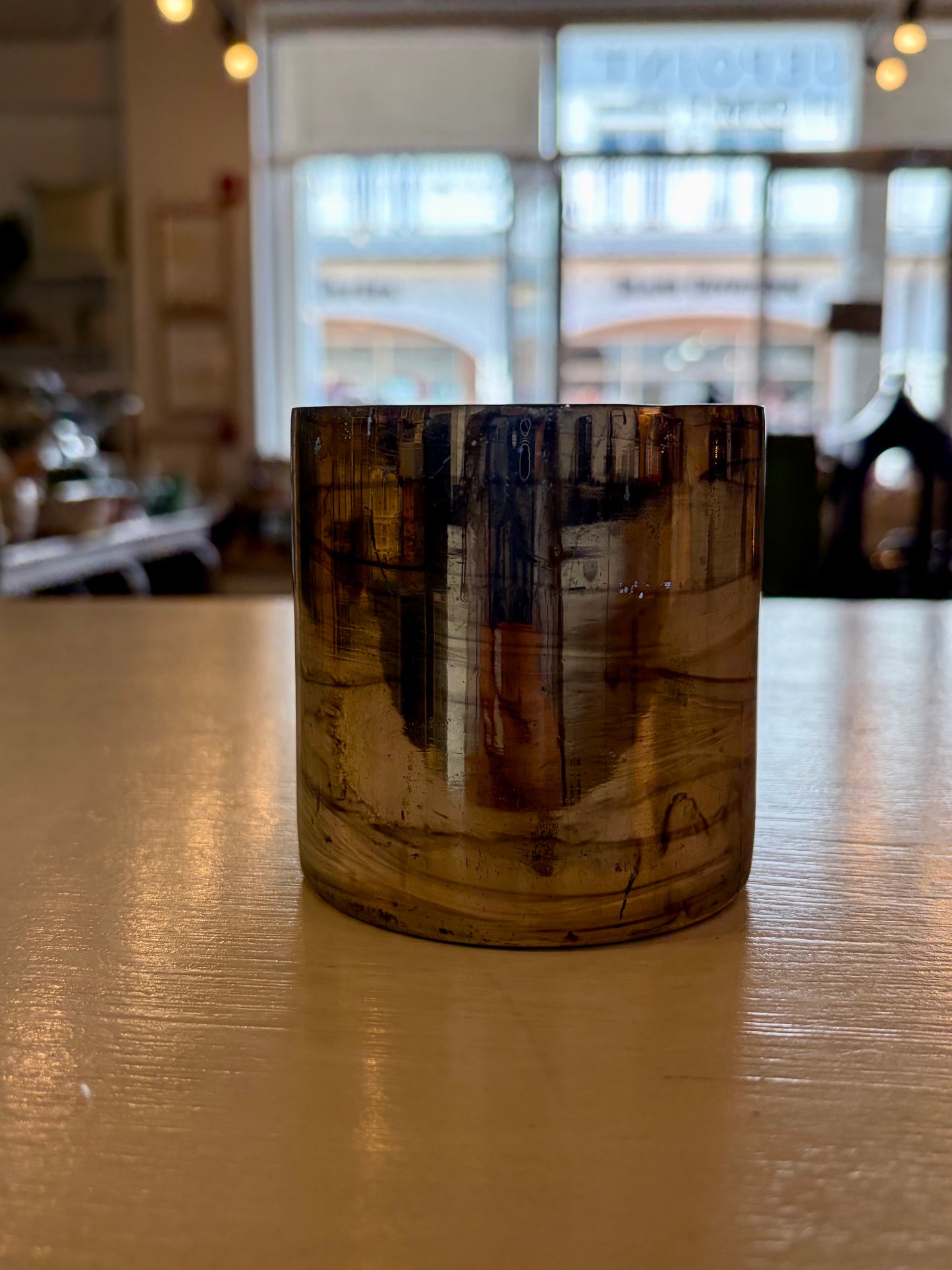 Metallic Silver Votive Holder