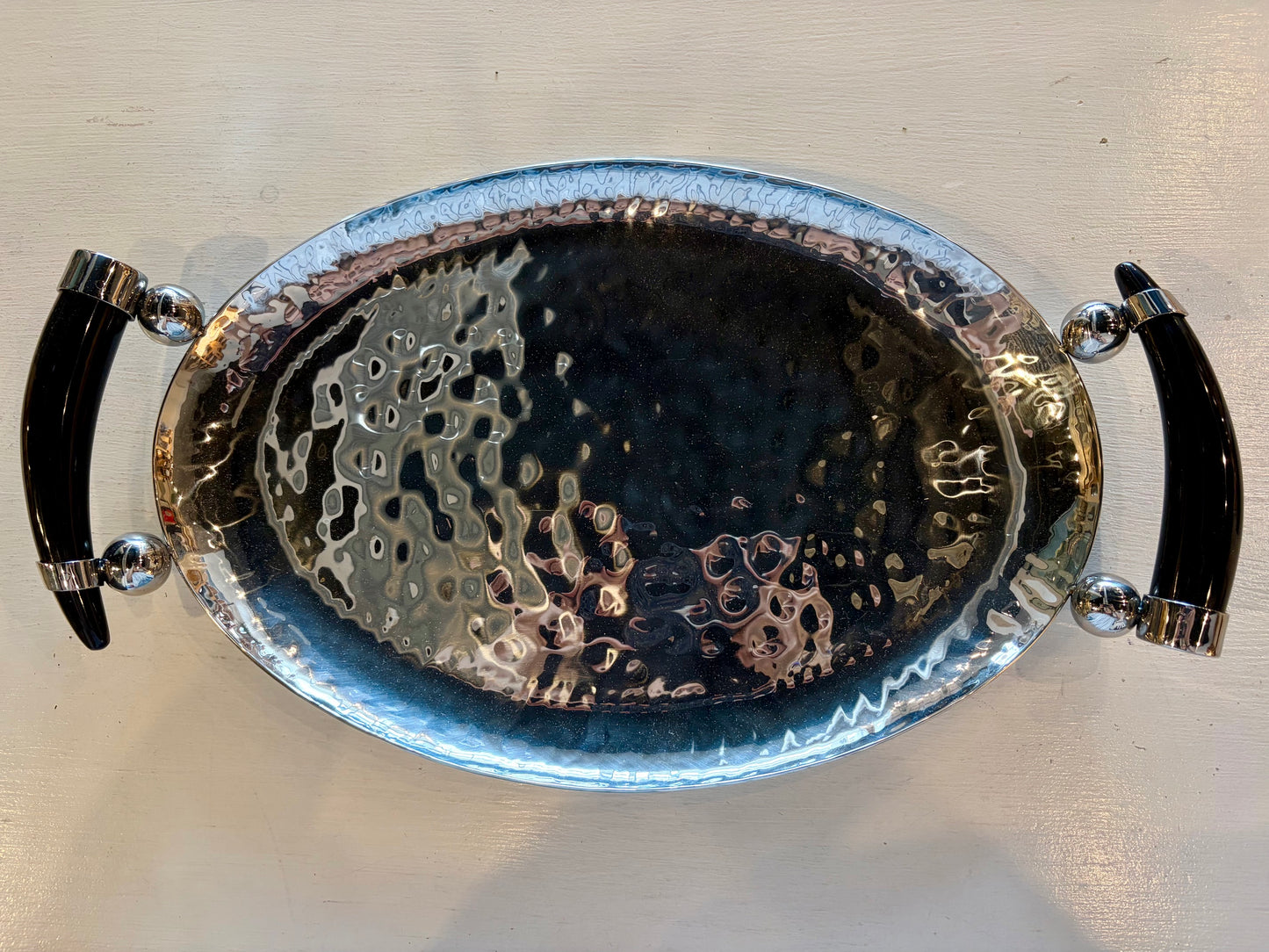 Reflective Silver Handled Tray