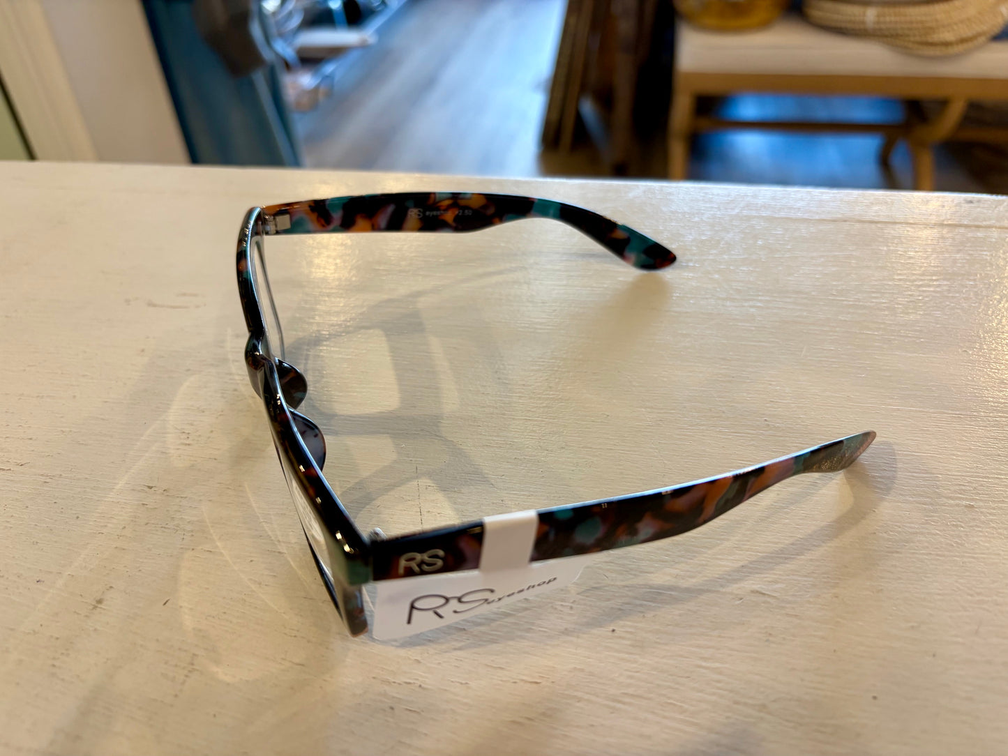 Teal Tortoise Shell Readers
