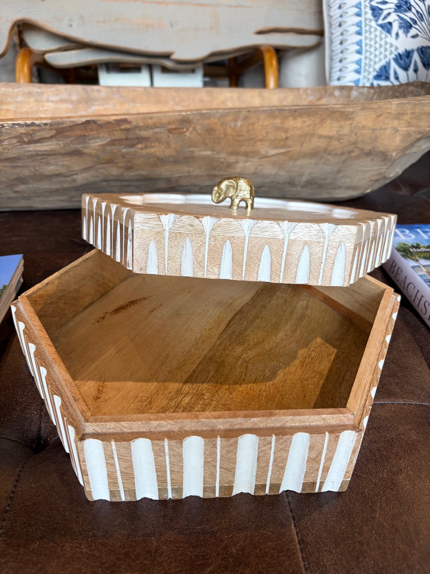 Golden Elephant Trinket Box
