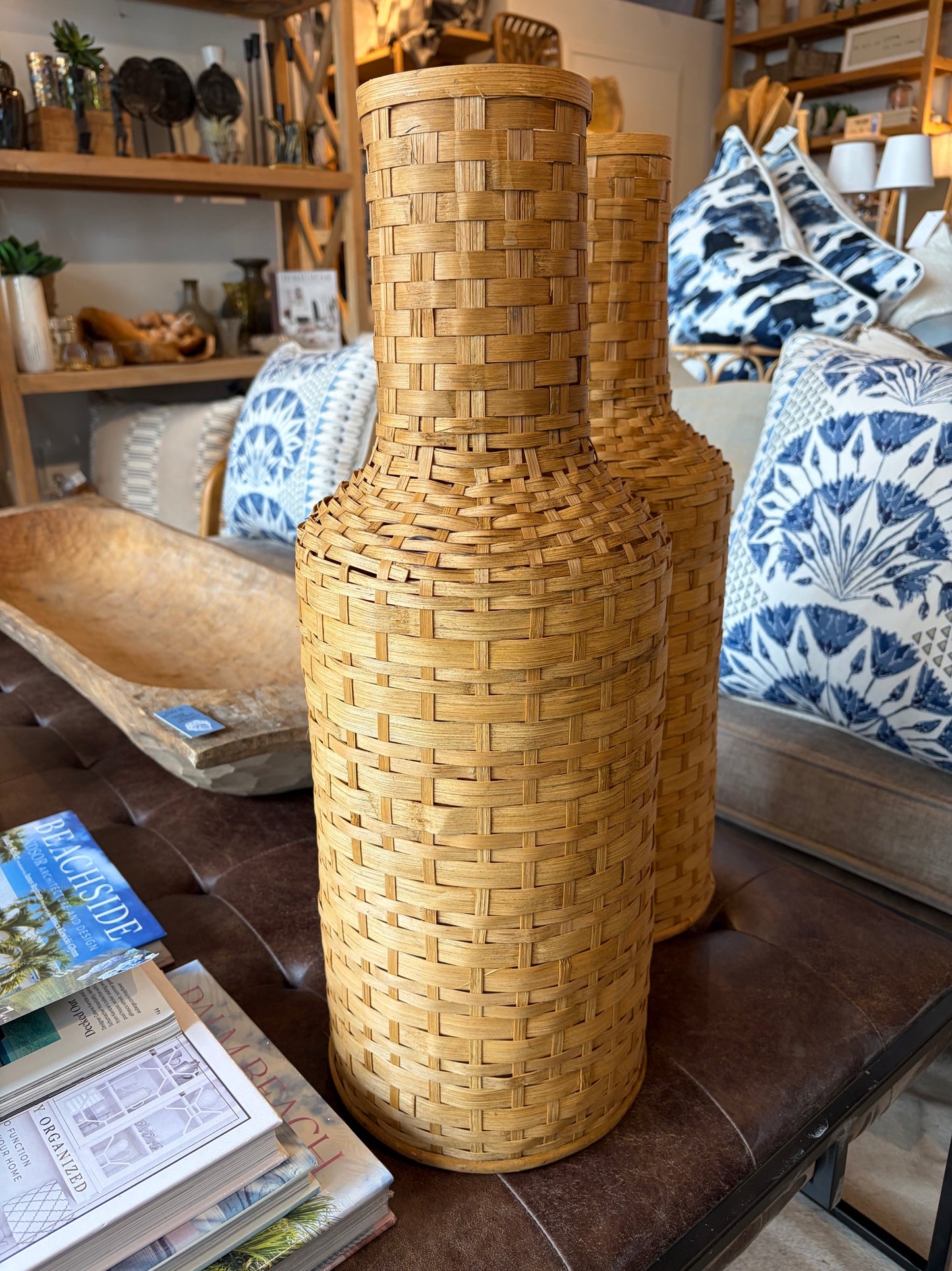 Woven Bamboo Floor Vase