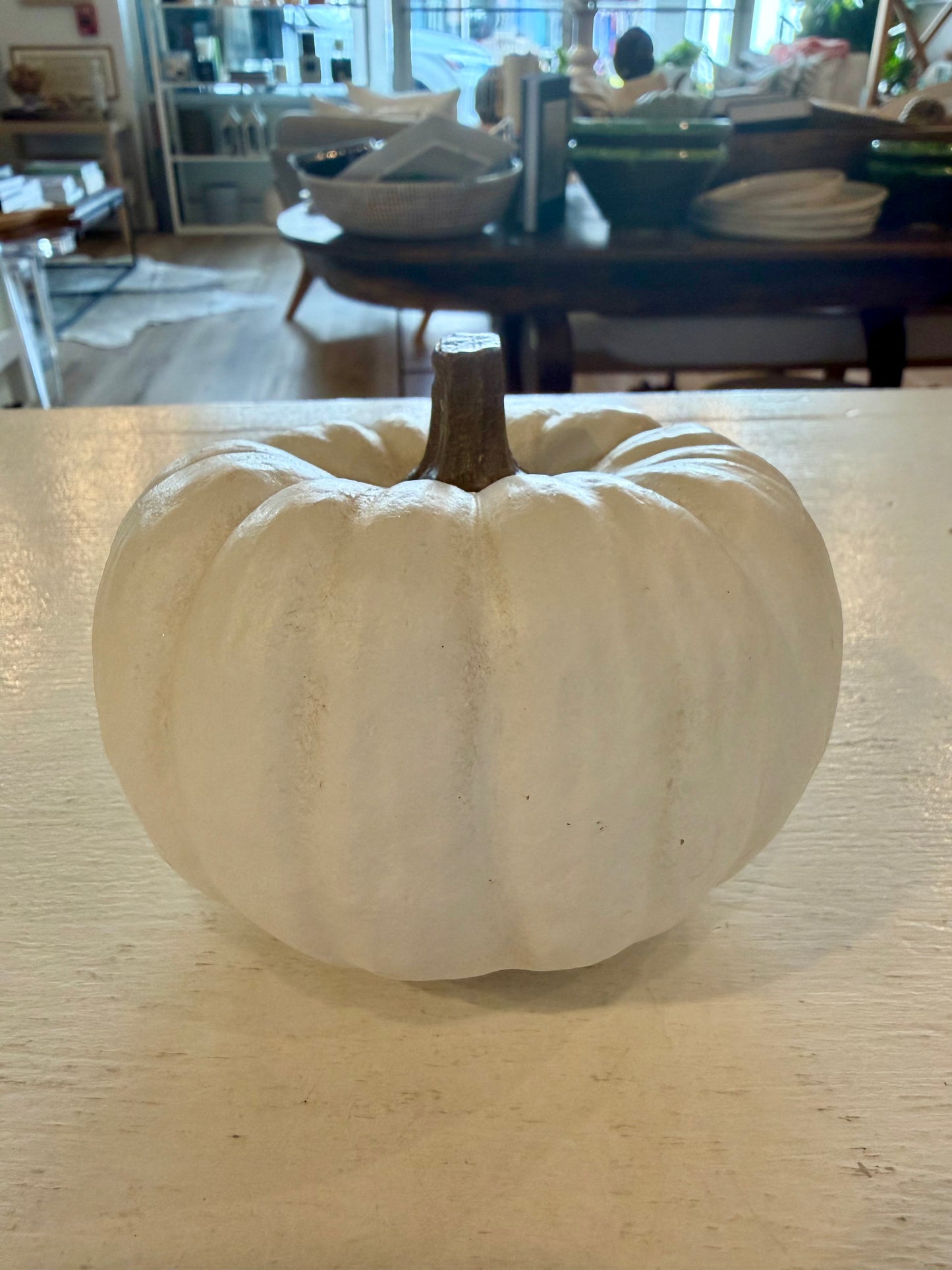 Cream Glossy Pumpkin Decor