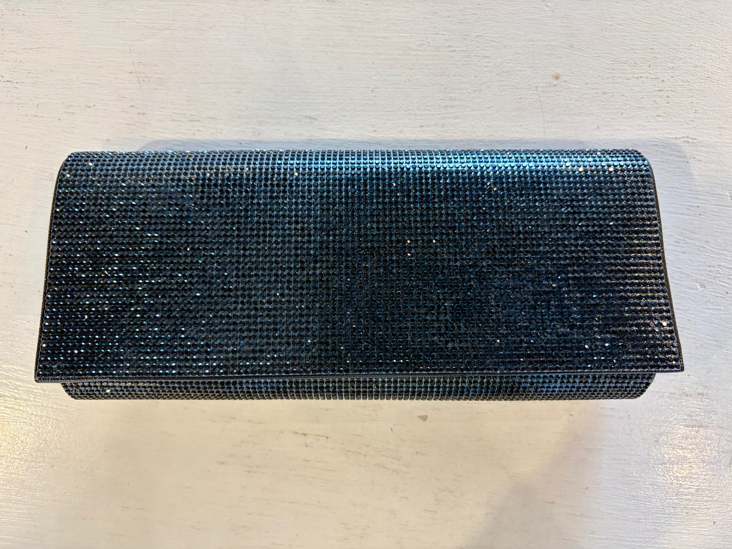 Long Black Sparkly Crossbody Clutch