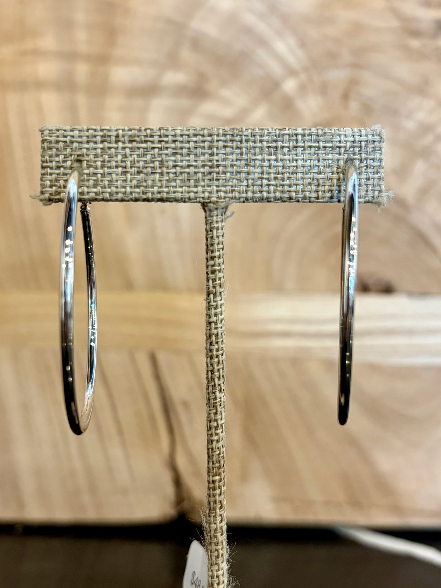 Simple Super Thin Silver Hoops