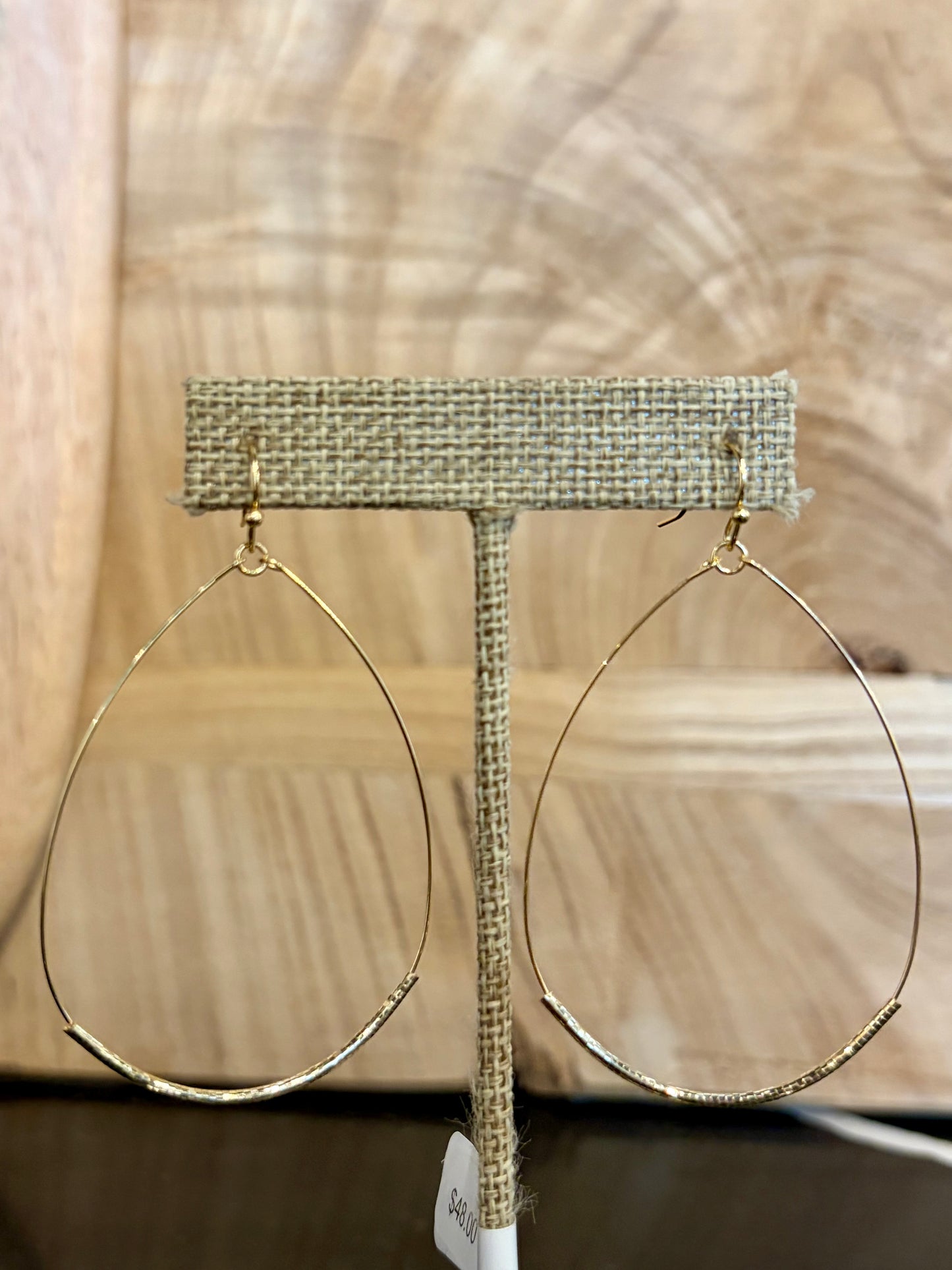 Textured Gold Teardrop Earrings
