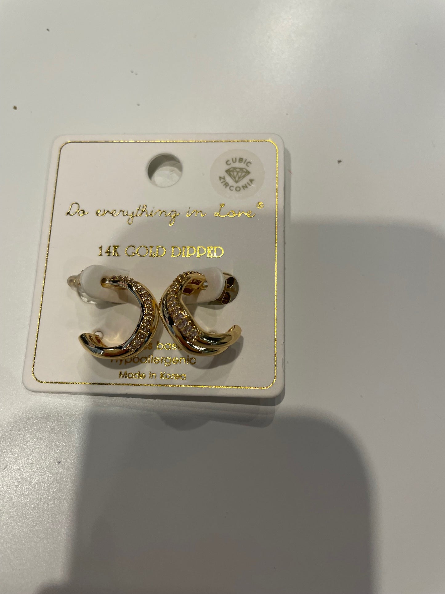 Double Wave Gold Hoop Earrings