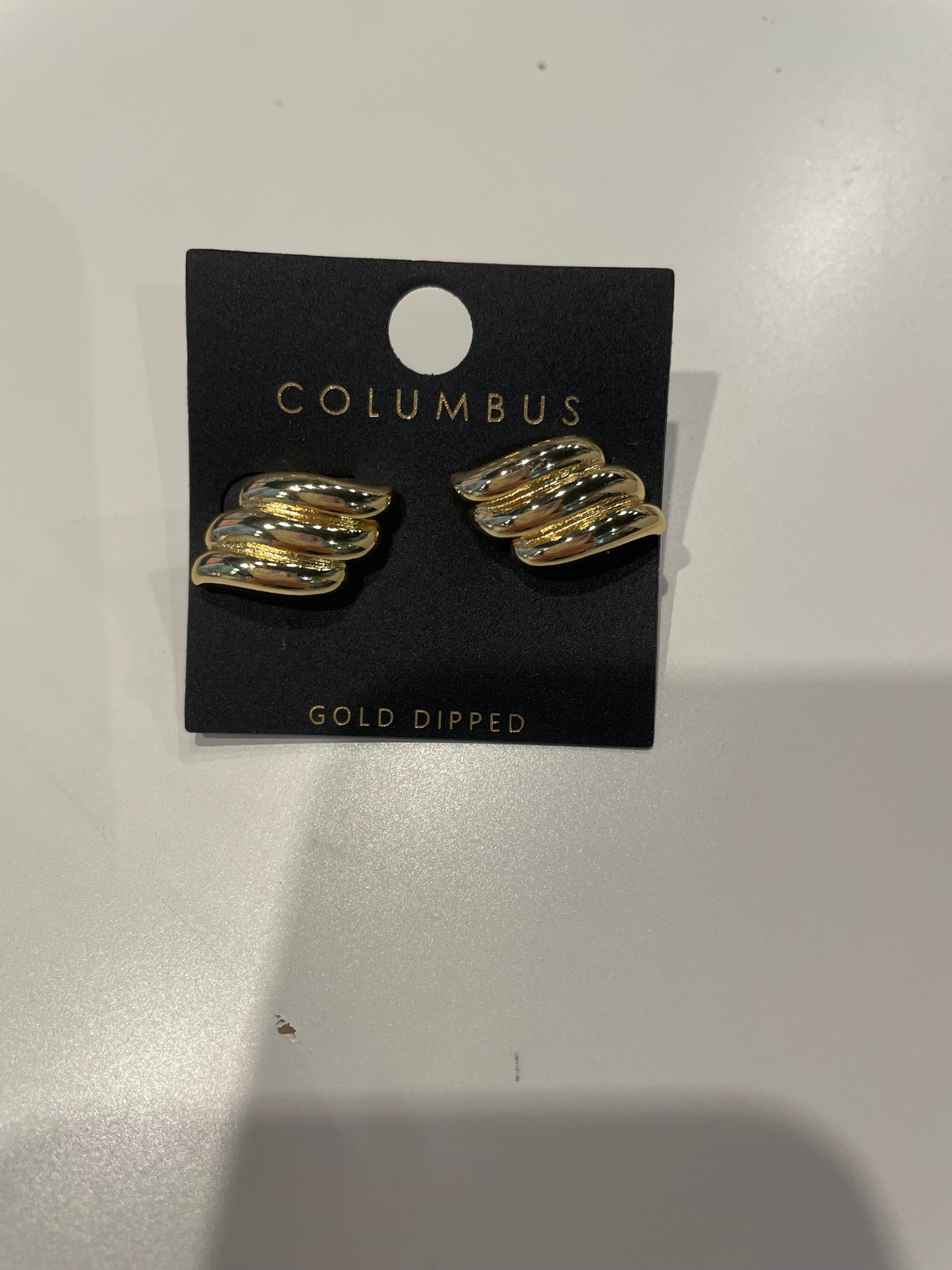 Triple Swoop Gold Earrings