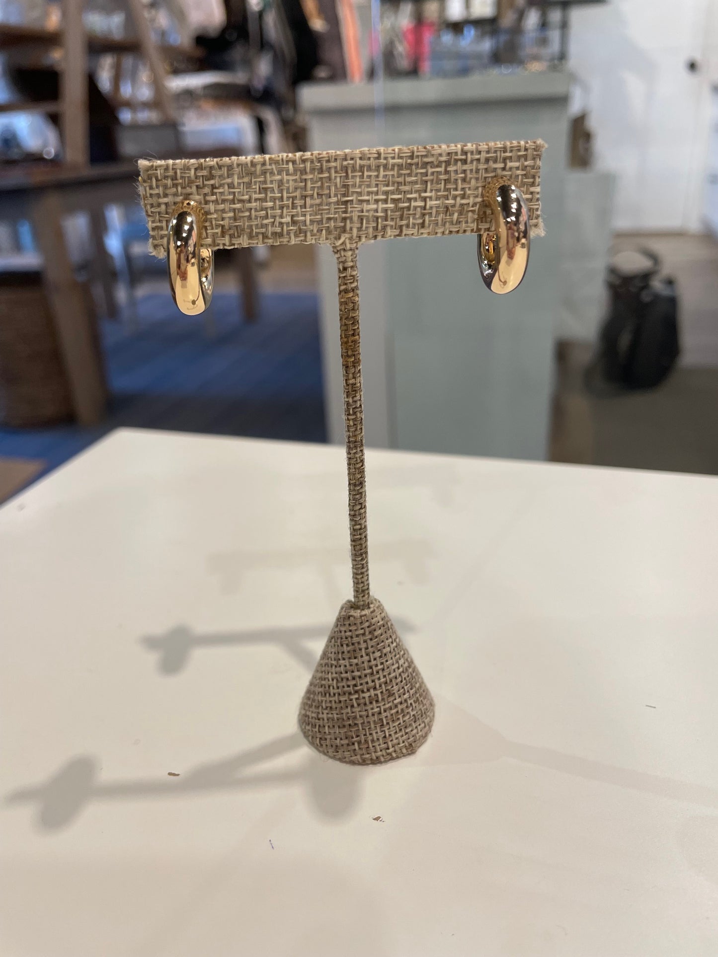 Small Thick Gold Hoop Earrings