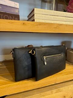 Textured Black Handbag