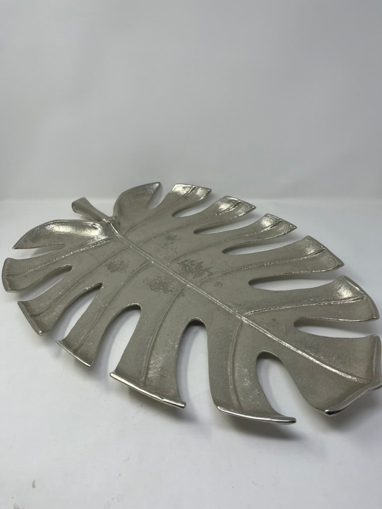 Silver Leaf-Shaped Tray